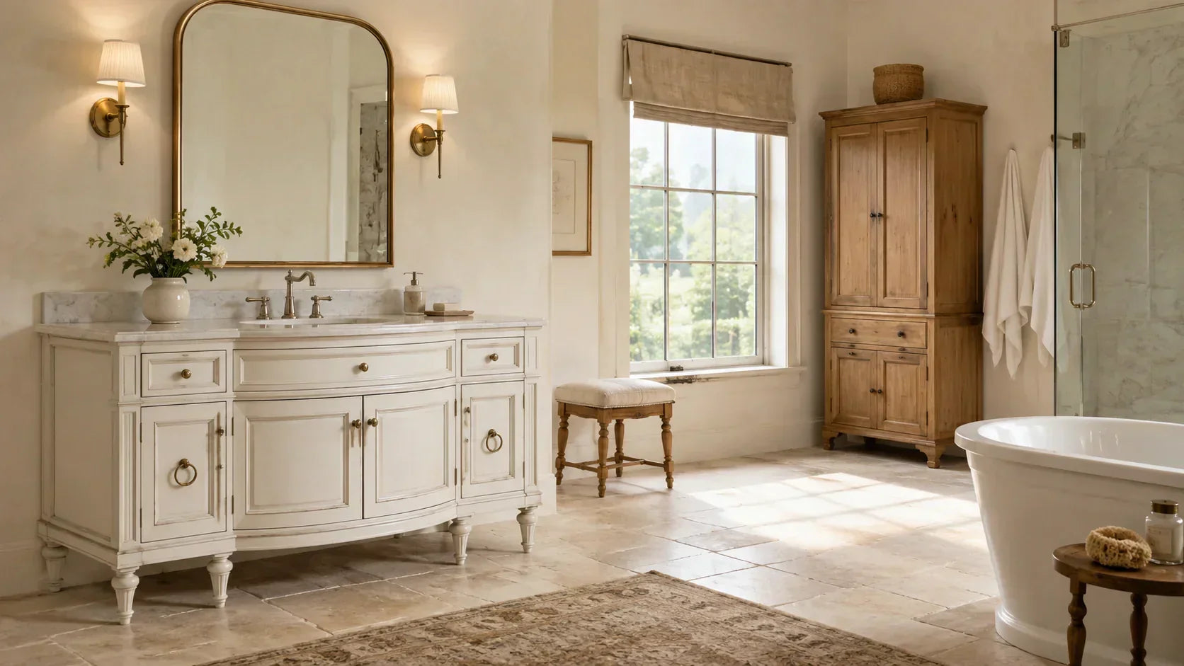Antique Bathroom Vanity Finishes: Distressed, Painted, and Natural Wood