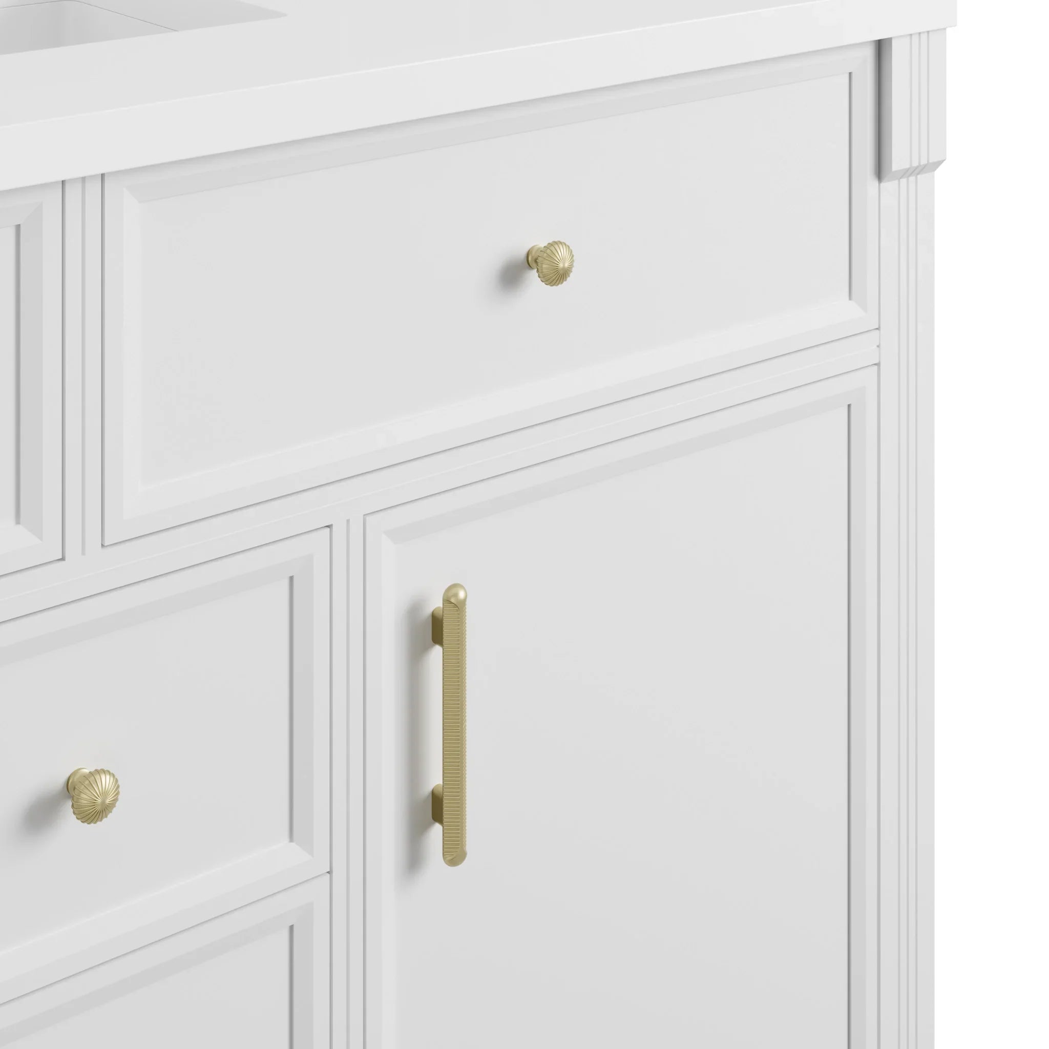 120" Bellshire Dual Vanity in Bright White with 24" Make-Up Counter w/FreePower Wireless Charger by James Martin Vanities-Tajnar Eclos 6