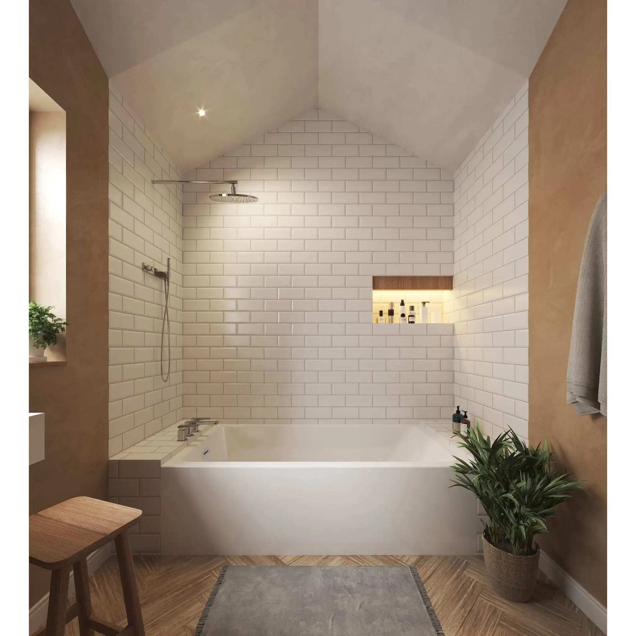 18" White Alcove Bathtub - Grayley by Wyndham (WCBTW16032L18SWTRIM) image 1