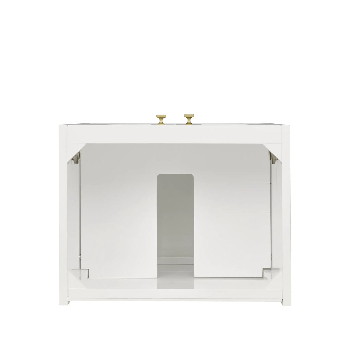 20" Chianti Single Cabinet in Glossy White in Champagne Brass-Cabinet Only image 2