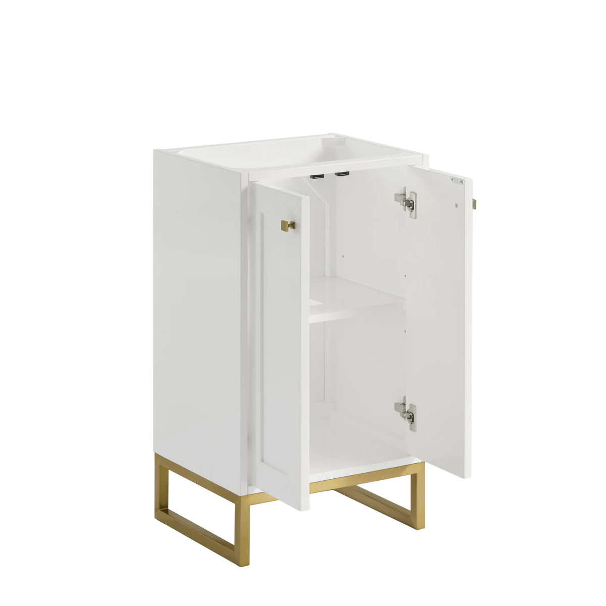 20" Chianti Single Cabinet in Glossy White in Champagne Brass-Cabinet Only image 3