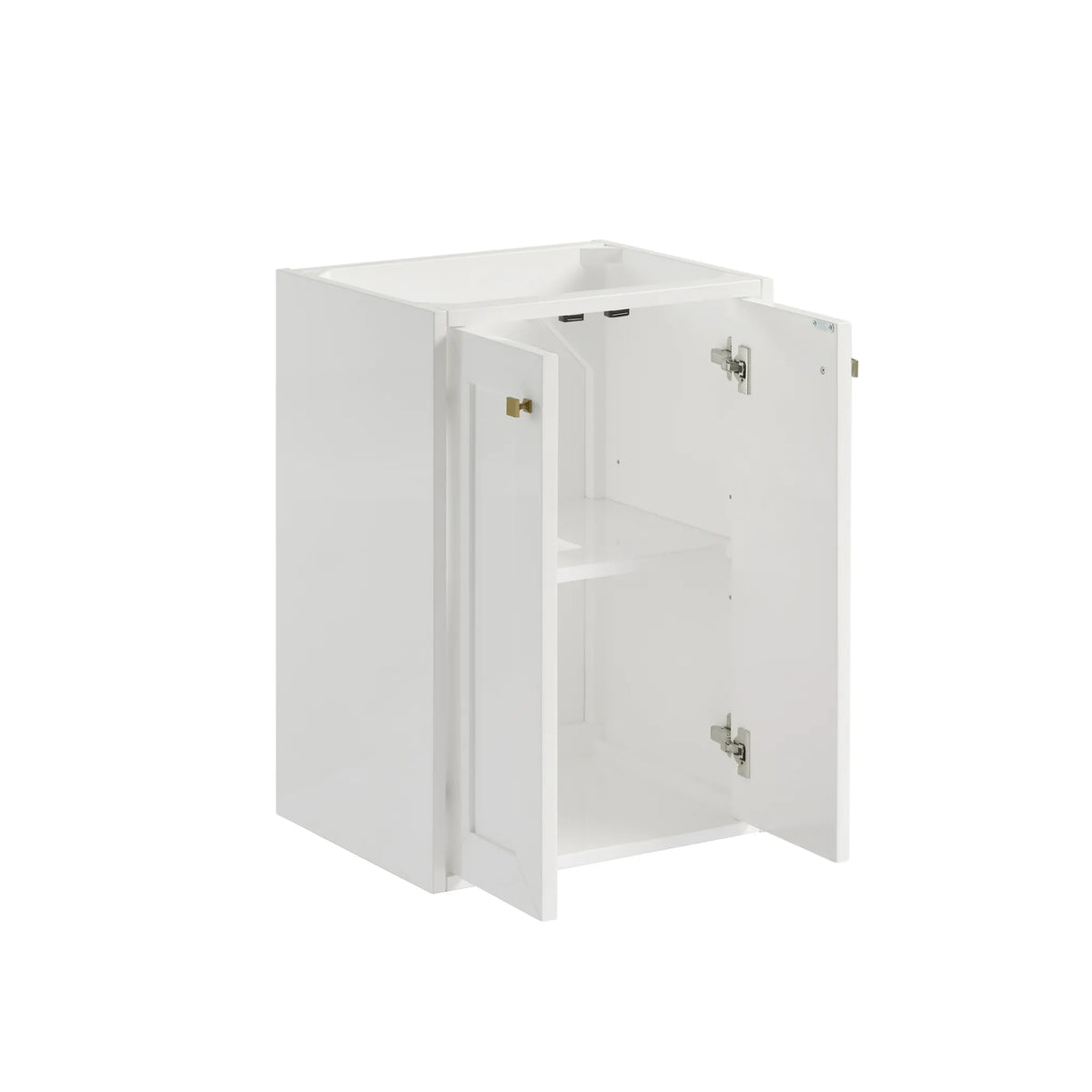 20" Chianti Single Cabinet in Glossy White in Champagne Brass-White Glossy image 15