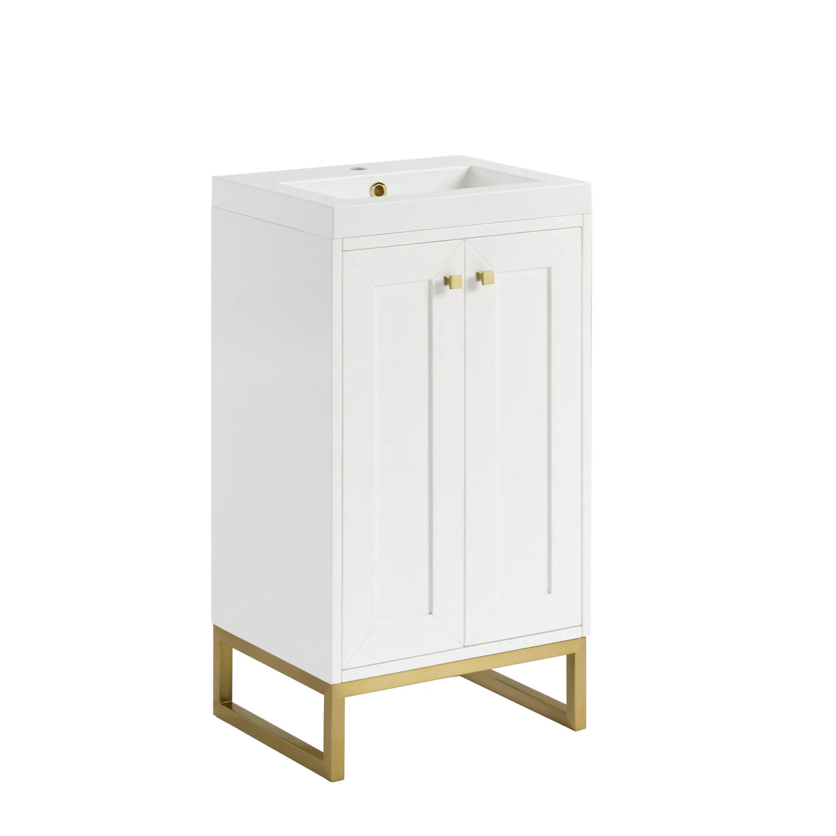 20" Chianti Single Cabinet in Glossy White in Champagne Brass-White Glossy image 18