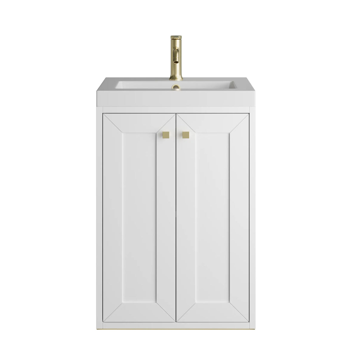 20" Chianti Single Cabinet in Glossy White in Champagne Brass-White Glossy image 2