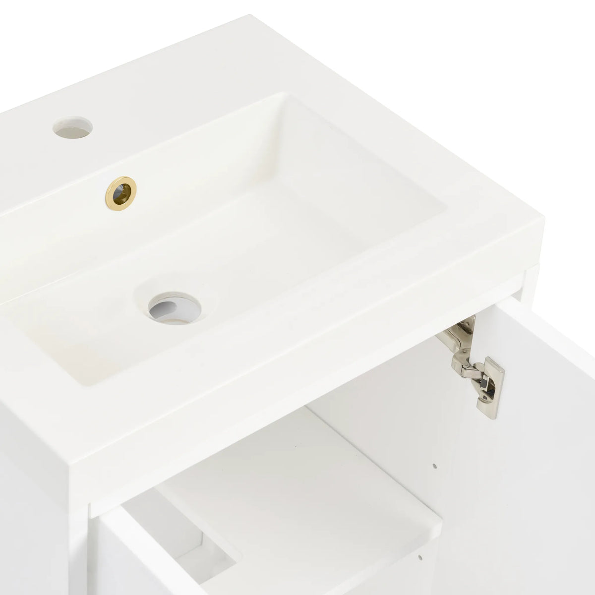 20" Chianti Single Cabinet in Glossy White in Champagne Brass-White Glossy image 20