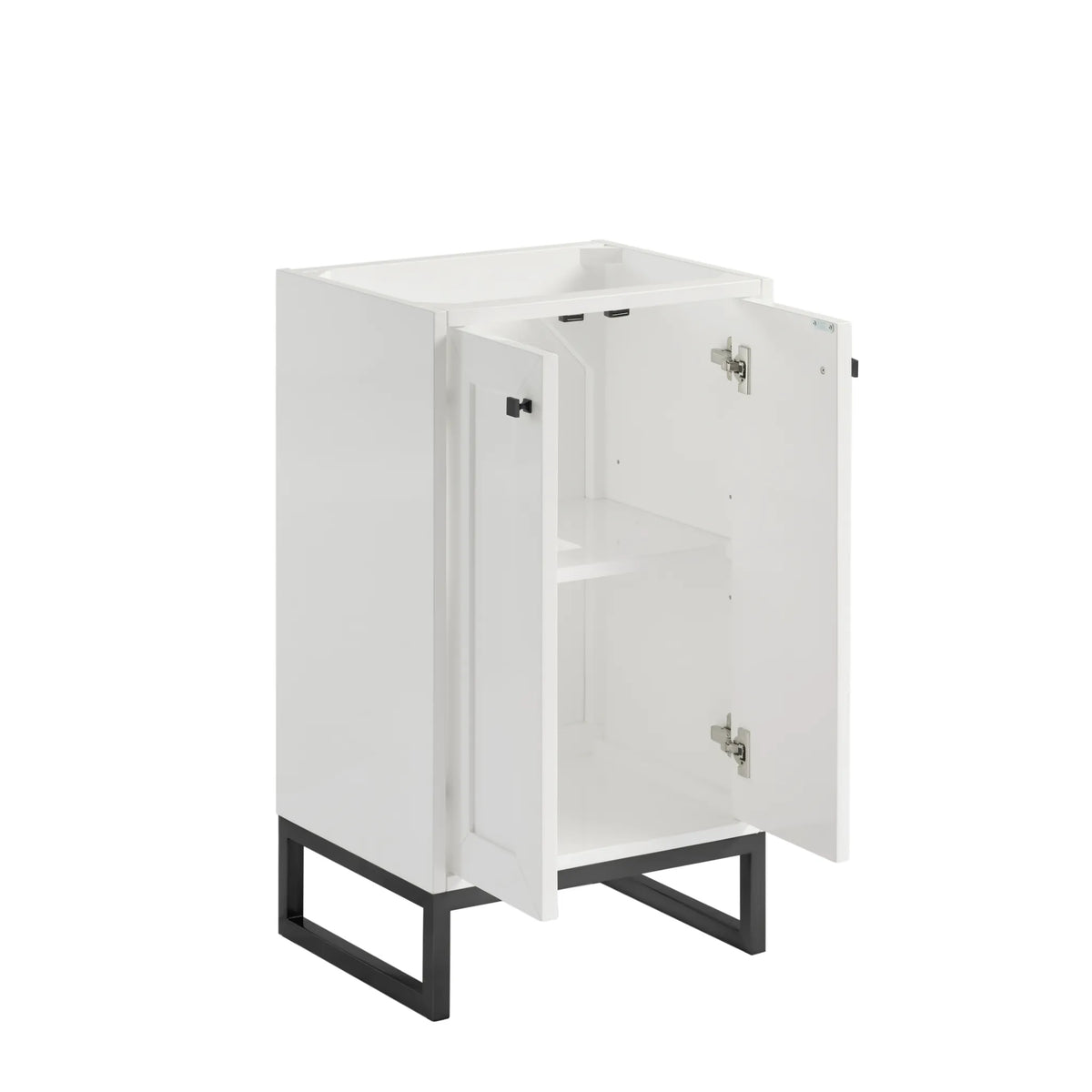 20" Chianti Single Cabinet in Glossy White in Matte Black-Cabinet Only image 3