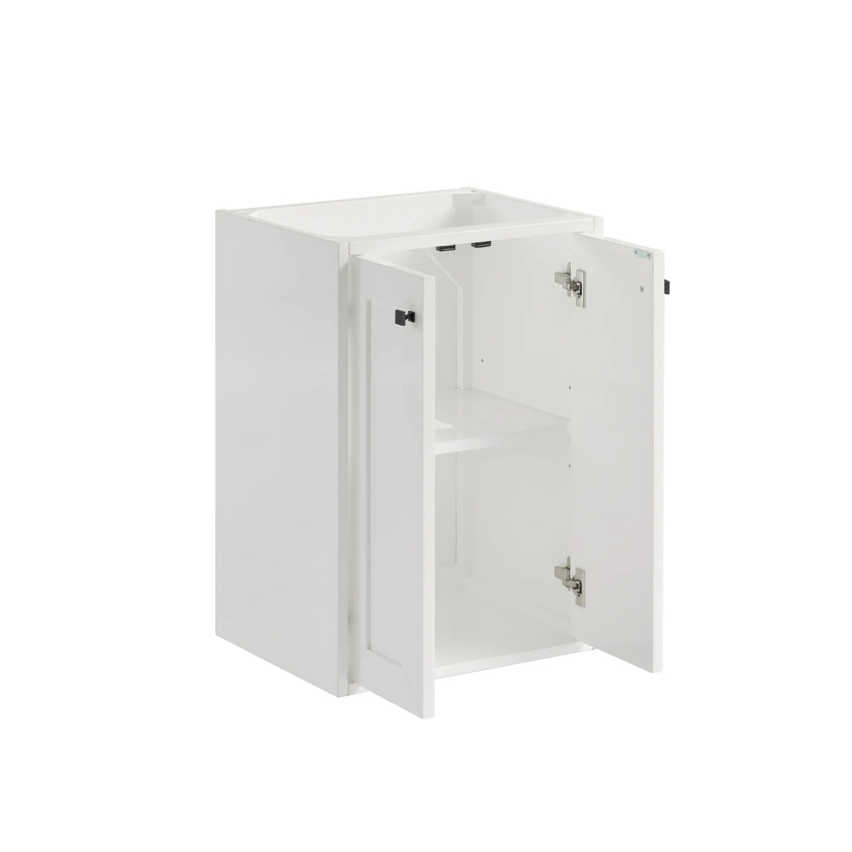 20" Chianti Single Cabinet in Glossy White in Matte Black-White Glossy image 16