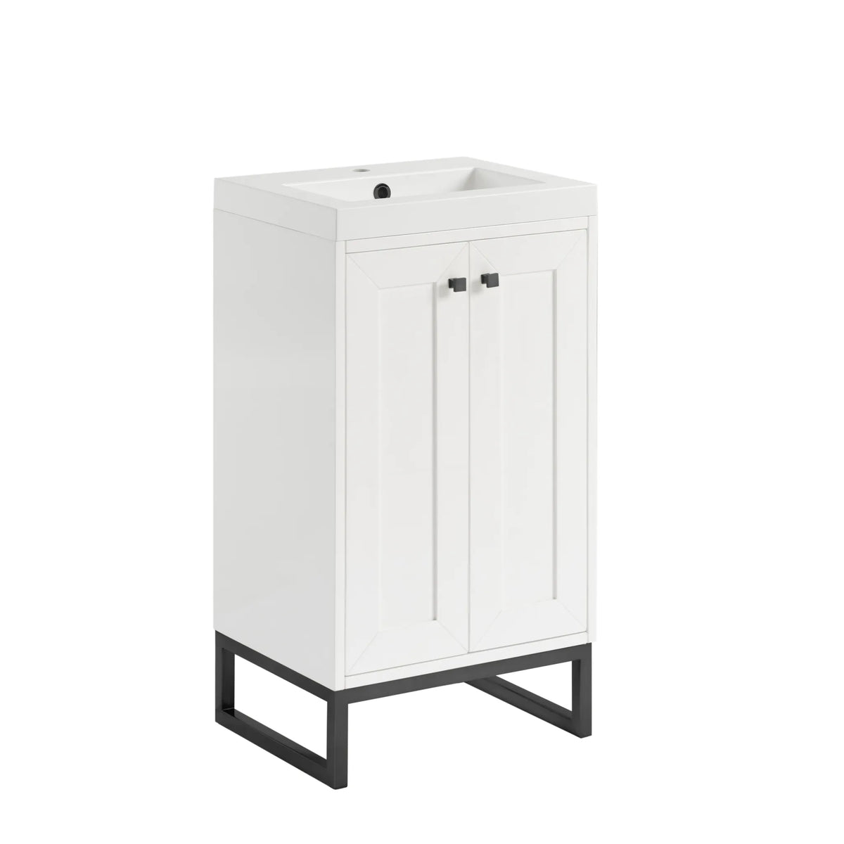 20" Chianti Single Cabinet in Glossy White in Matte Black-White Glossy image 19