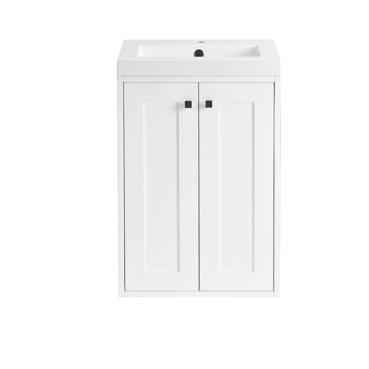 20" Chianti Single Cabinet in Glossy White in Matte Black-White Glossy image 3