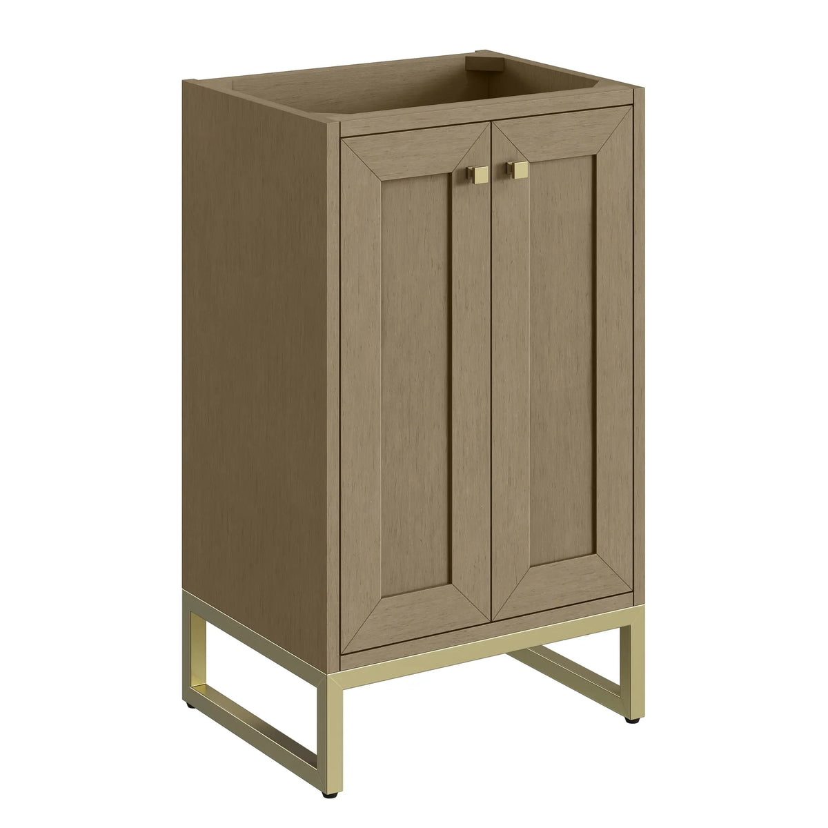20" Chianti Single Cabinet in Walnut Whisper in Champagne Brass-White Glossy image 2