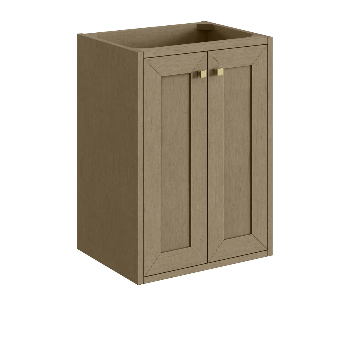 20" Chianti Single Cabinet in Walnut Whisper in Champagne Brass-White Glossy image 3