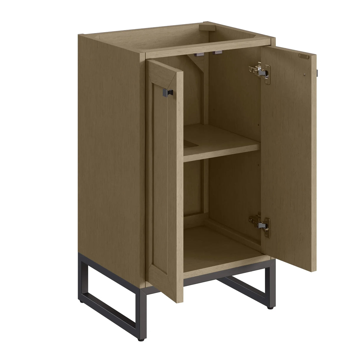 20" Chianti Single Cabinet in Walnut Whisper in Matte Black-White Glossy image 13