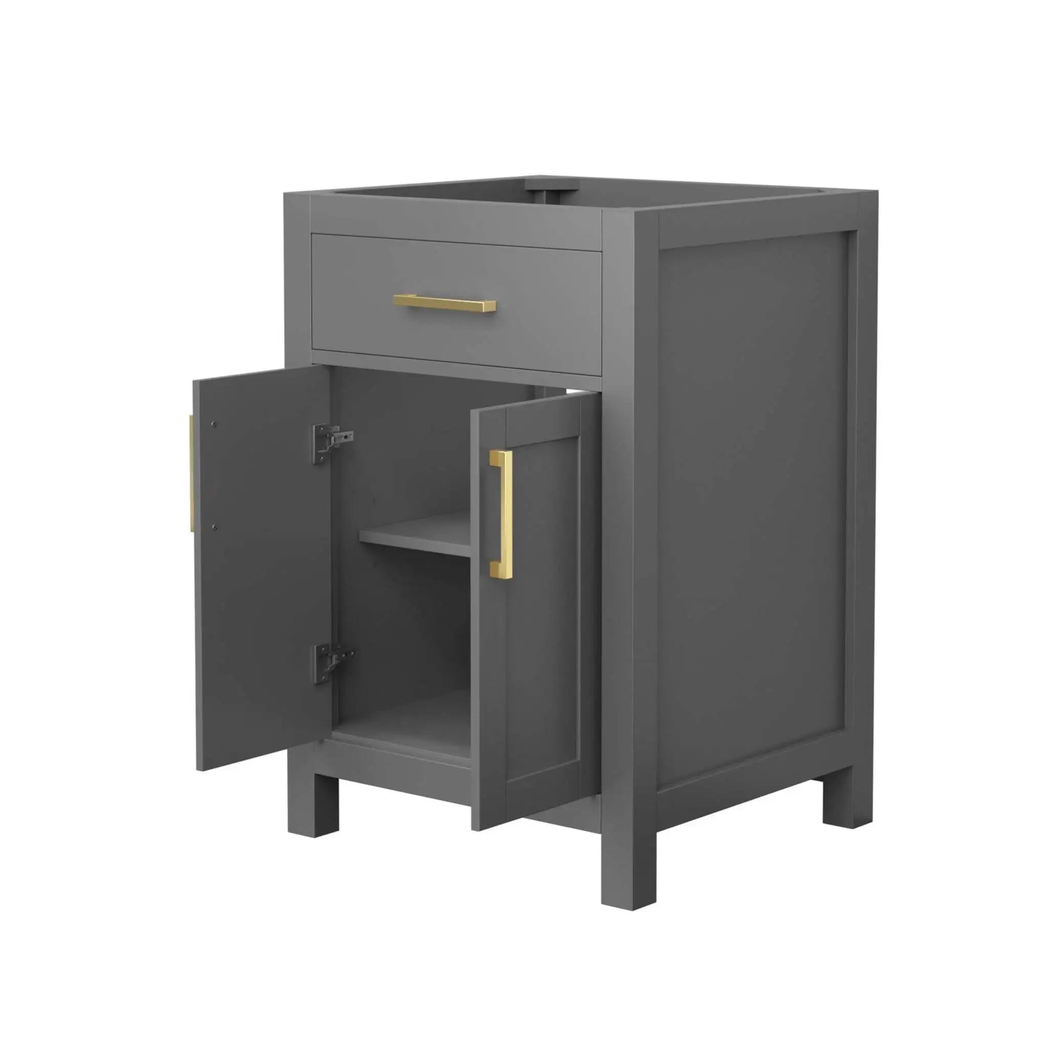 24" Beckett Single Bathroom Vanity in Dark Gray with Brushed Gold Trim by Wyndham