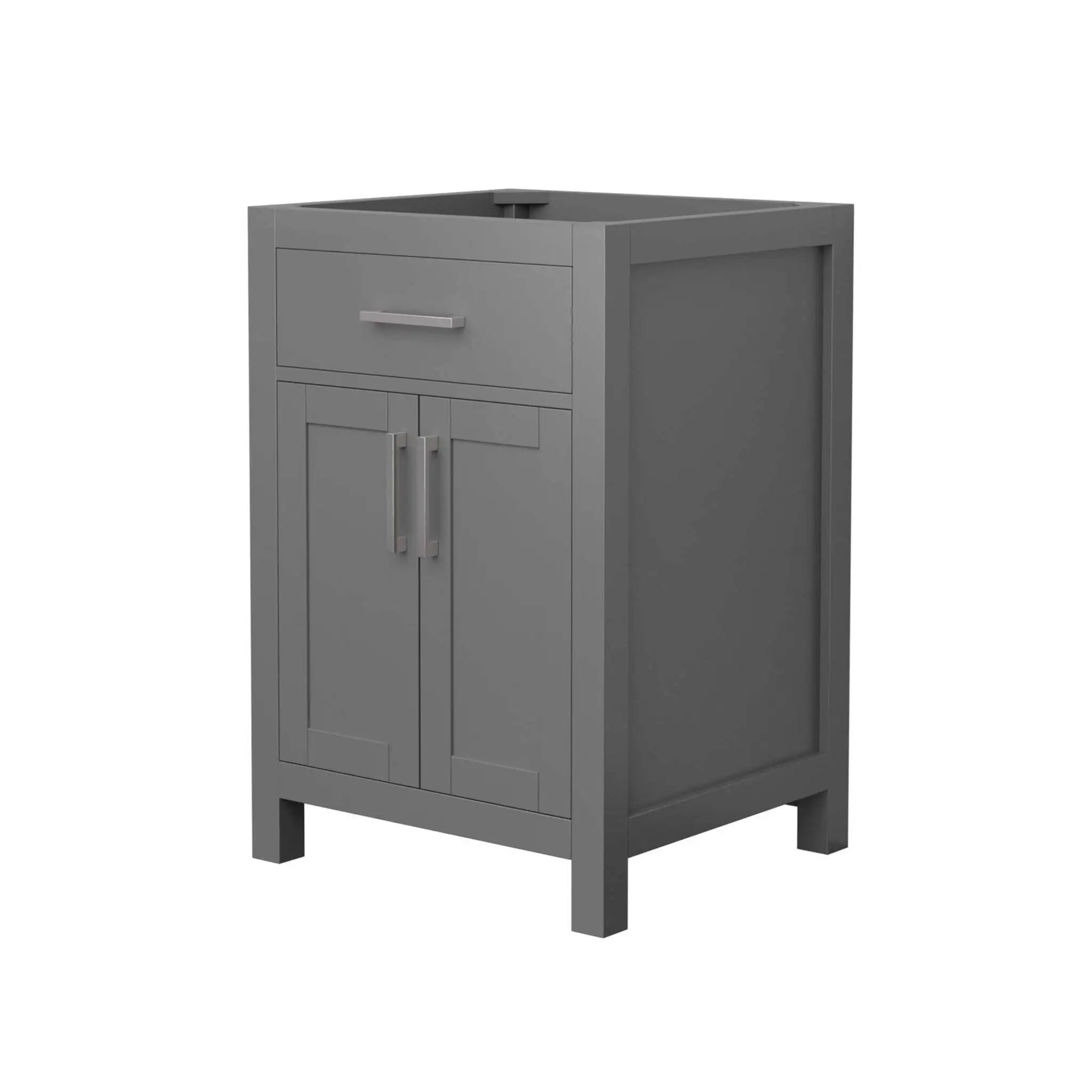 24" Beckett Single Bathroom Vanity in Dark Gray with Brushed Nickel Trim by Wyndham
