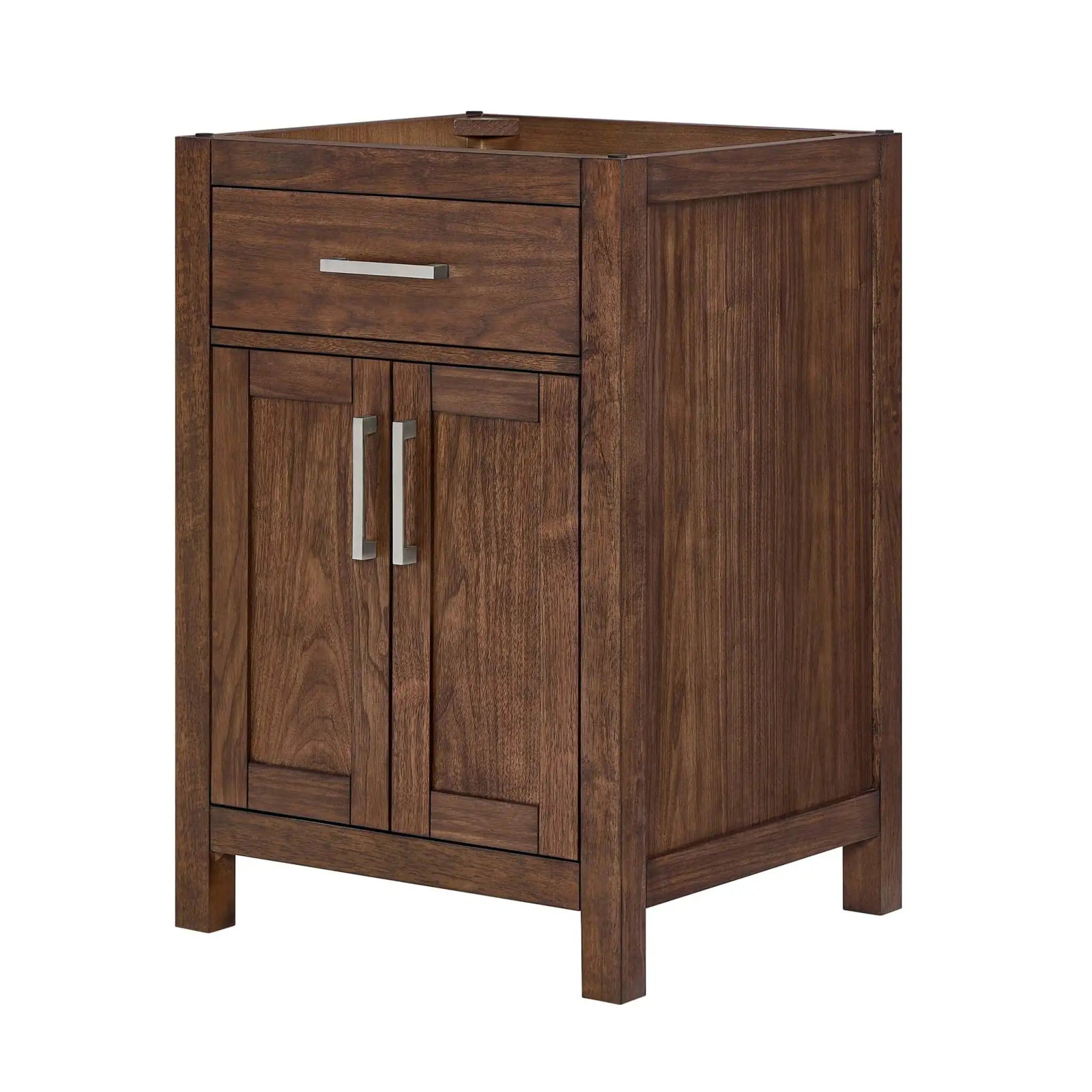 24" Beckett Single Bathroom Vanity in Dark Walnut with Brushed Nickel Trim by Wyndham