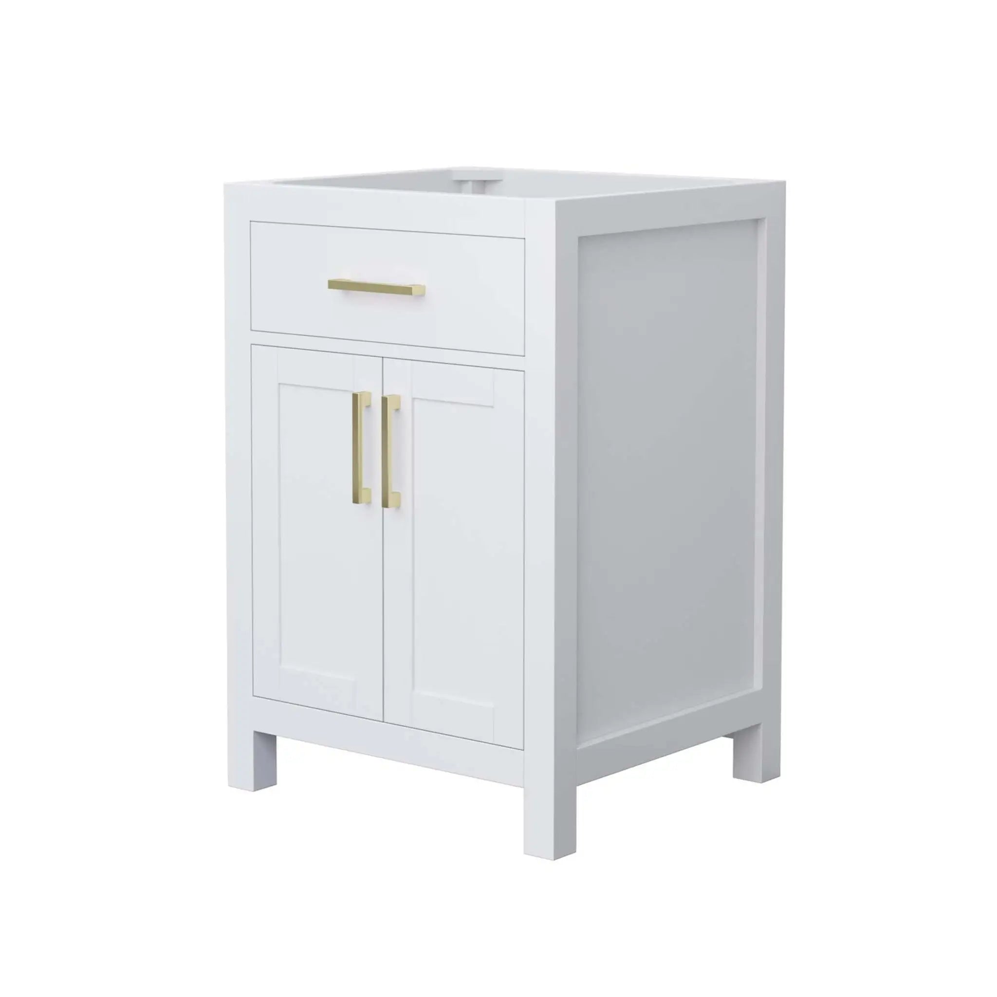 24" Beckett Single Bathroom Vanity in White with Brushed Gold Trim by Wyndham