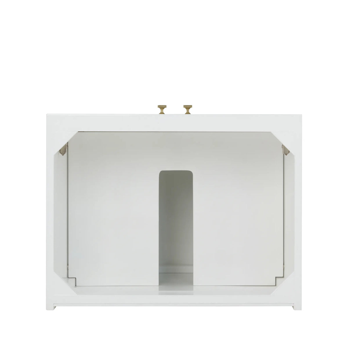 24" Chianti Single Cabinet in Glossy White in Champagne Brass-Cabinet Only image 2