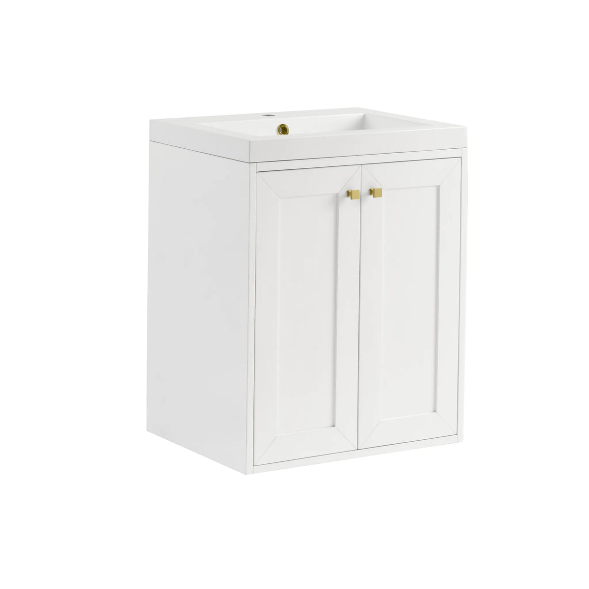 24" Chianti Single Cabinet in Glossy White in Champagne Brass-White Glossy image 13