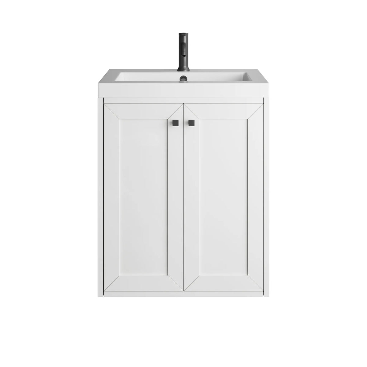 24" Chianti Single Cabinet in Glossy White in Matte Black-White Glossy image 2