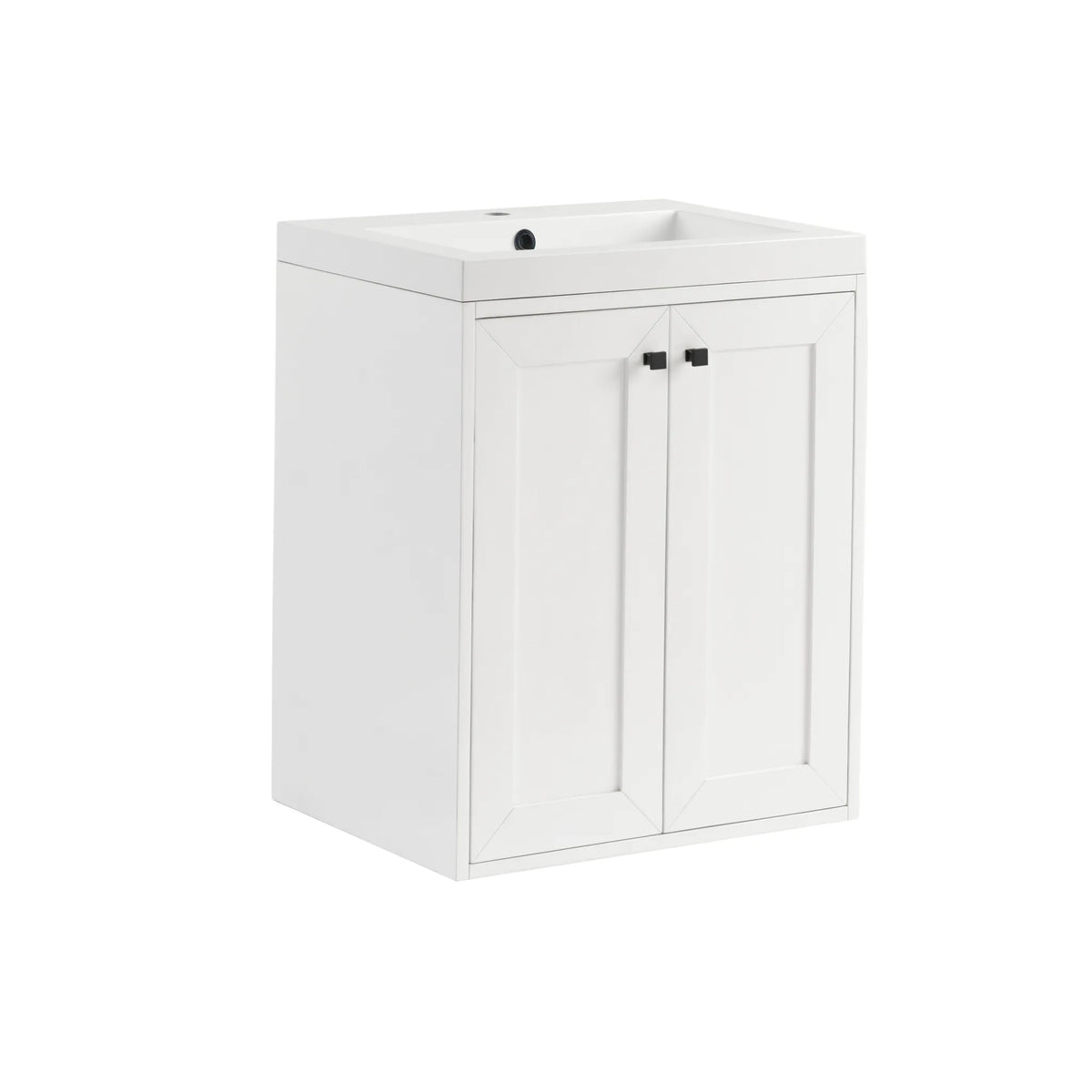24" Chianti Single Cabinet in Glossy White in Matte Black-White Glossy image 20