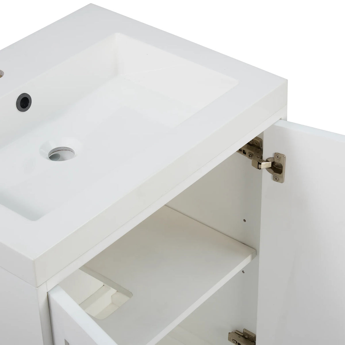 24" Chianti Single Cabinet in Glossy White in Matte Black-White Glossy image 21
