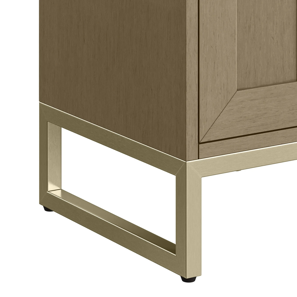 24" Chianti Single Cabinet in Walnut Whisper in Champagne Brass-White Glossy image 21