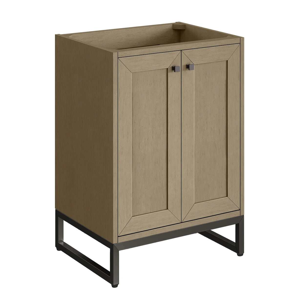 24" Chianti Single Cabinet in Walnut Whisper in Matte Black by James Martin Vanities