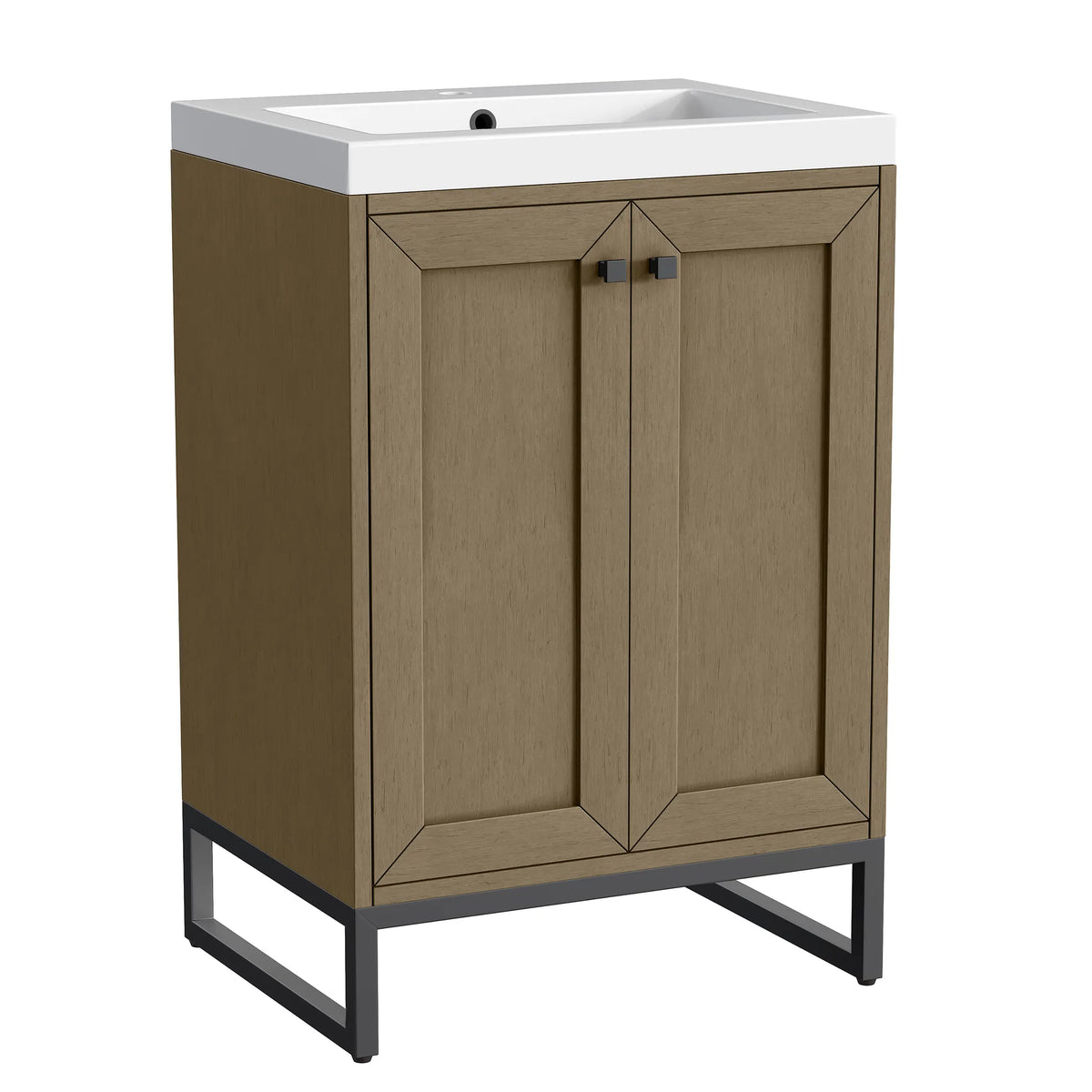 24" Chianti Single Cabinet in Walnut Whisper in Matte Black-White Glossy image 17