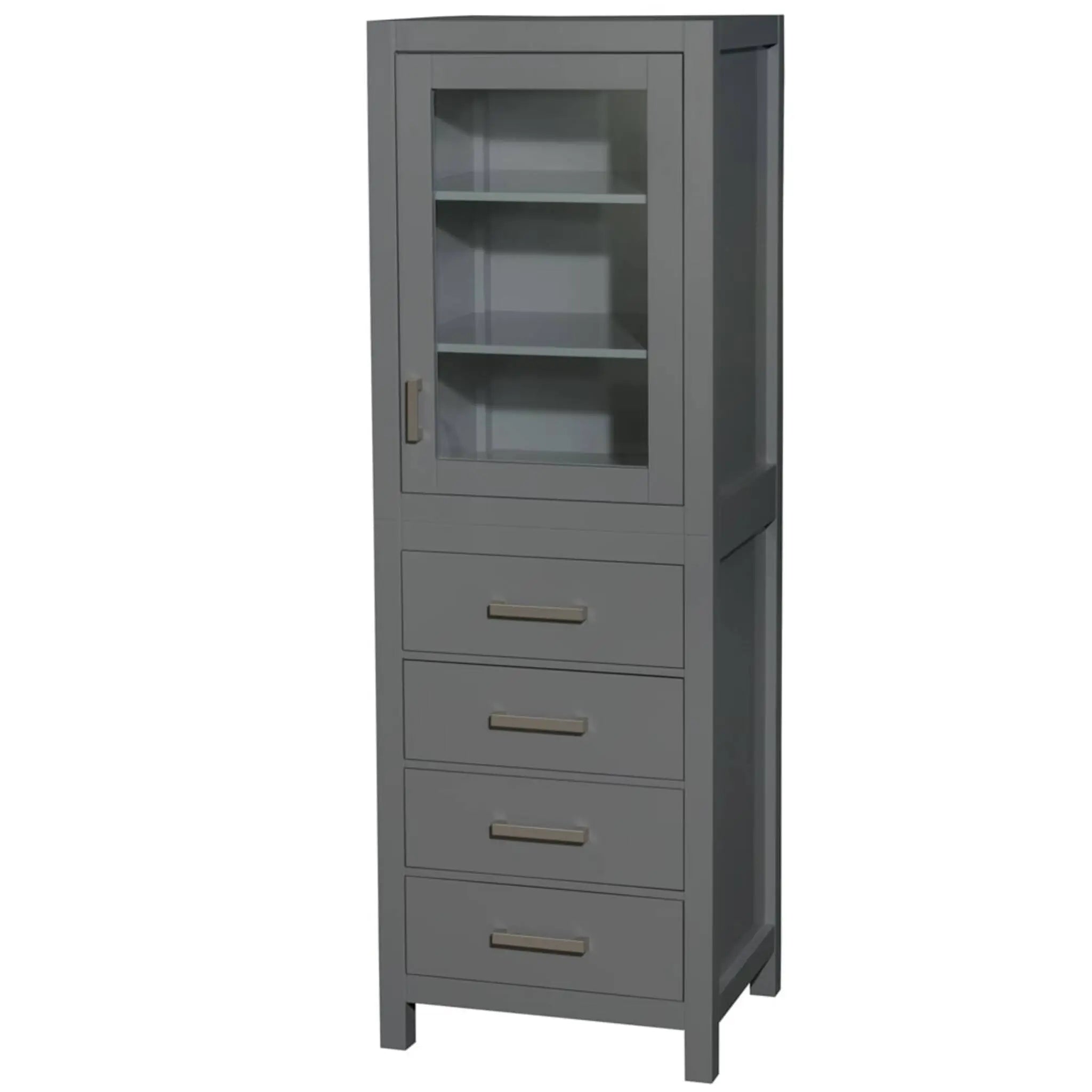 24" Dark Gray Bathroom Linen Tower Cabinet - Sheffield by Wyndham (WCS1414LTKG) image