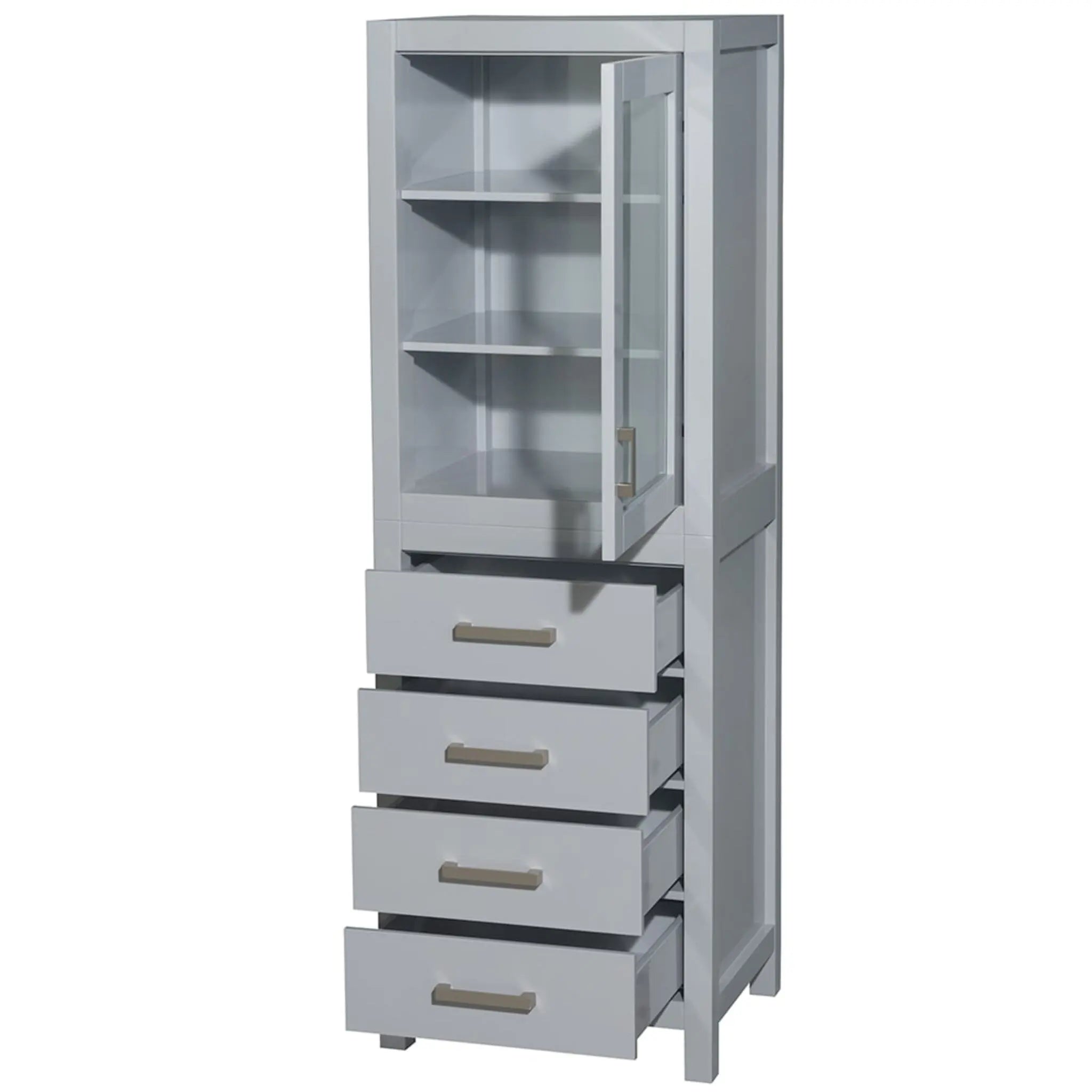24" Gray Bathroom Linen Tower Cabinet - Sheffield by Wyndham (WCS1414LTGY) image 1