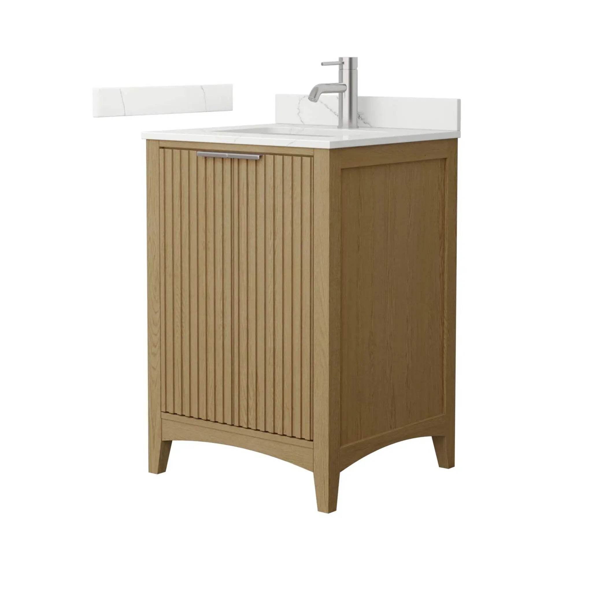 24" Palmilla Single Bathroom Vanity in Natural Oak with Brushed Nickel Trim by Wyndham