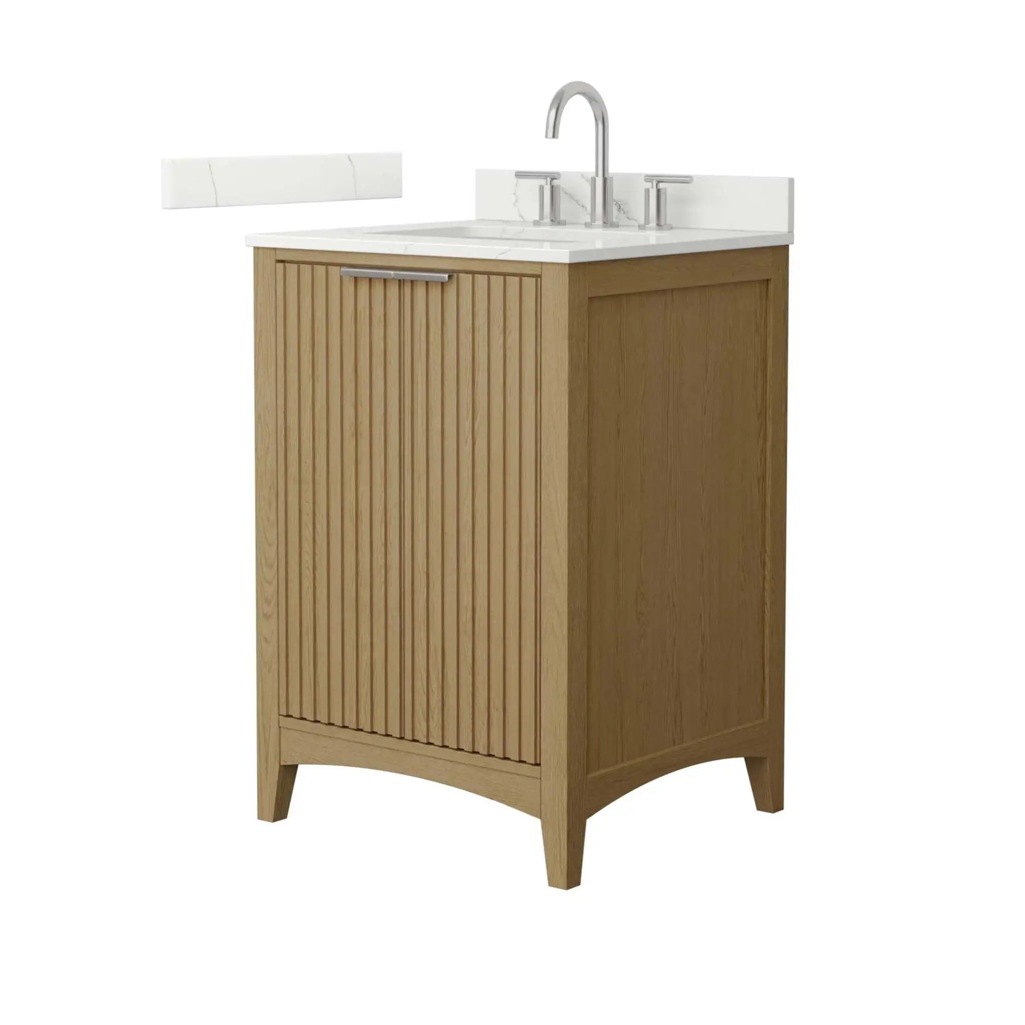24" Palmilla Single Bathroom Vanity in Natural Oak with Brushed Nickel Trim by Wyndham