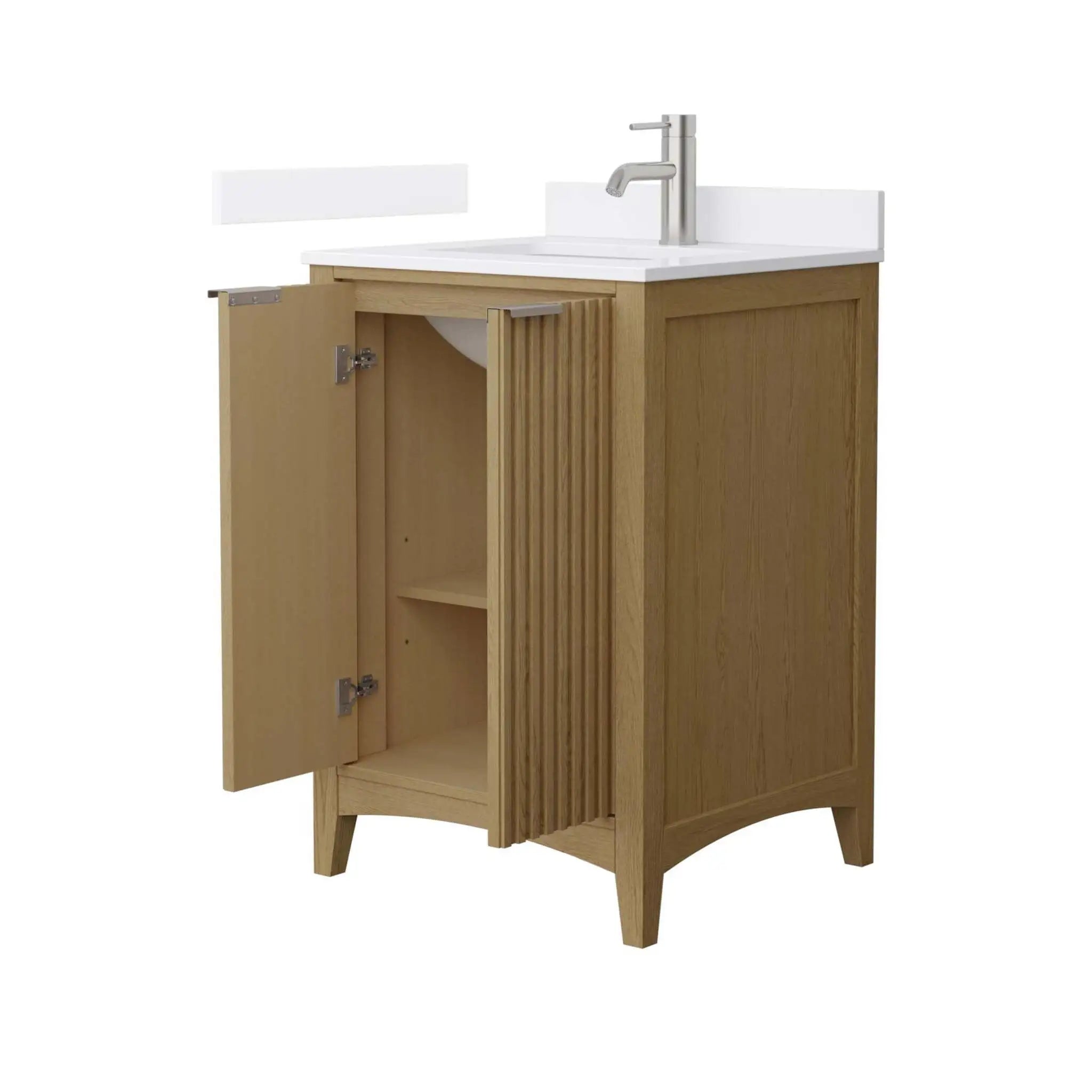 24" Palmilla Single Bathroom Vanity in Natural Oak with Brushed Nickel Trim by Wyndham