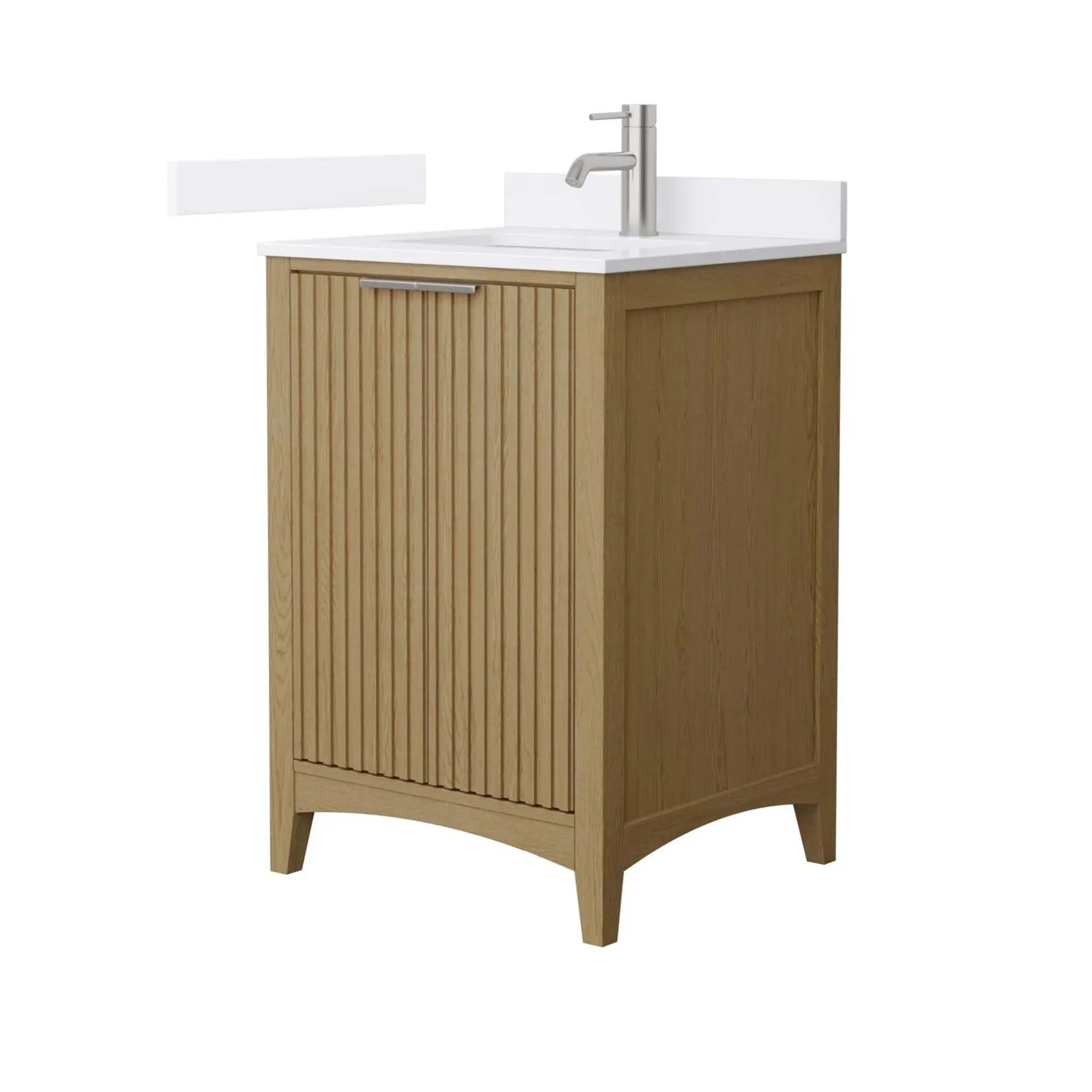 24" Palmilla Single Bathroom Vanity in Natural Oak with Brushed Nickel Trim by Wyndham