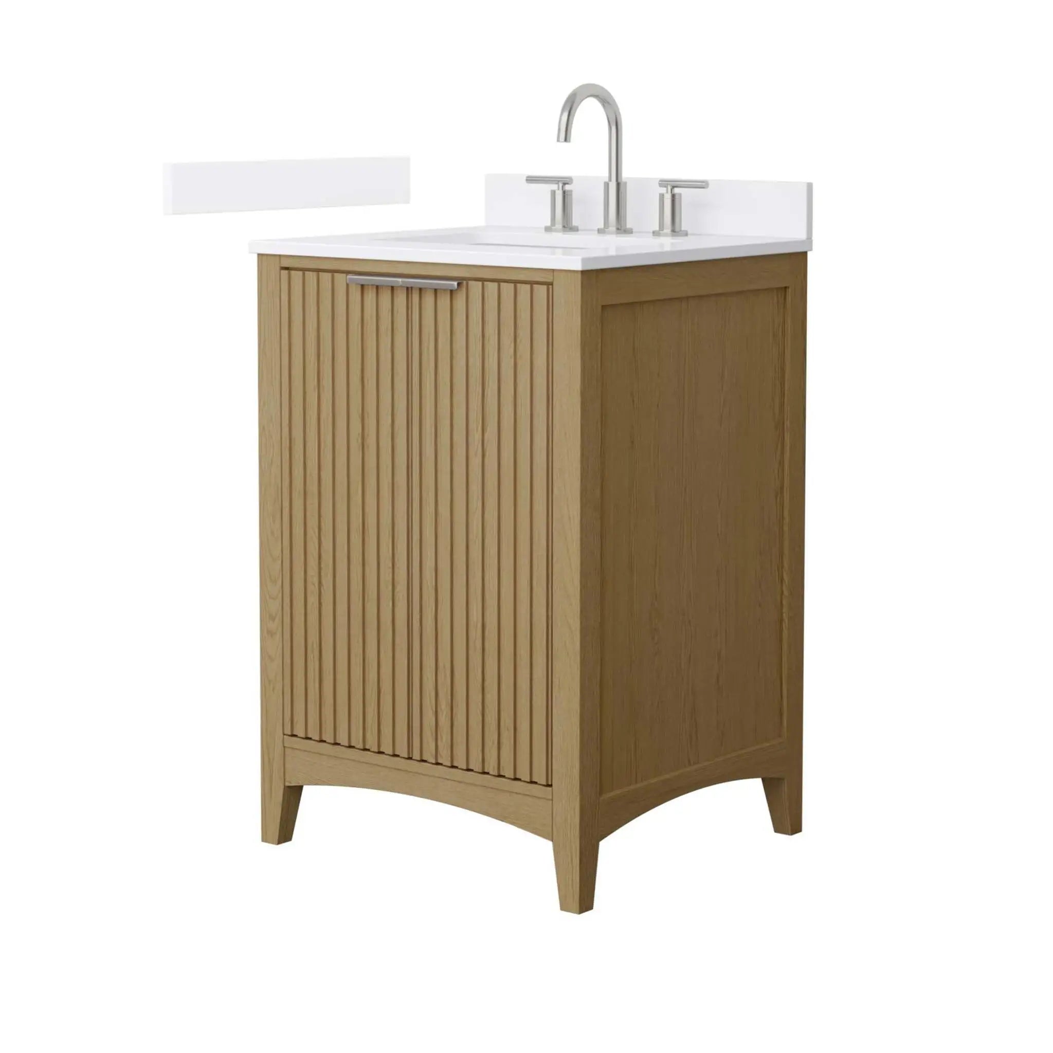 24" Palmilla Single Bathroom Vanity in Natural Oak with Brushed Nickel Trim by Wyndham