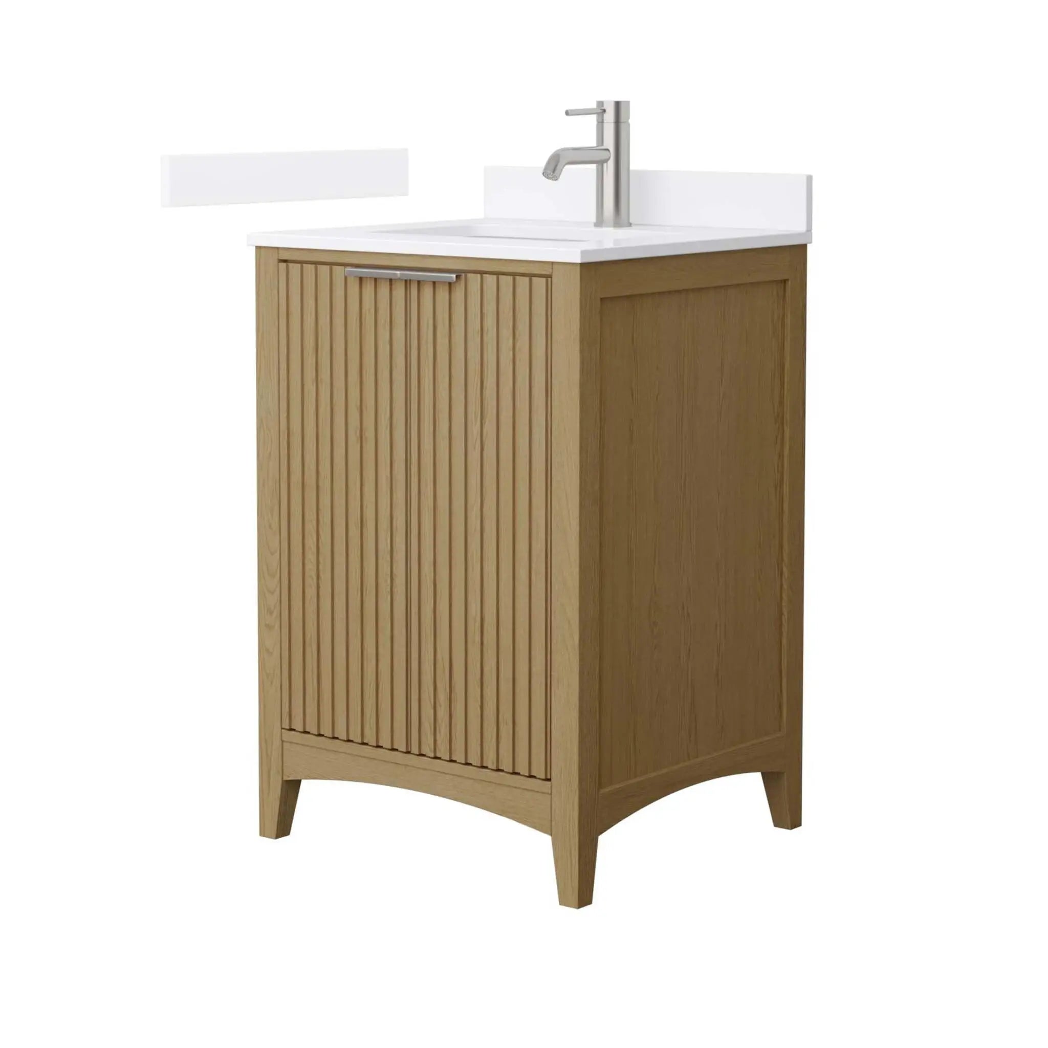 24" Palmilla Single Bathroom Vanity in Natural Oak with Brushed Nickel Trim by Wyndham