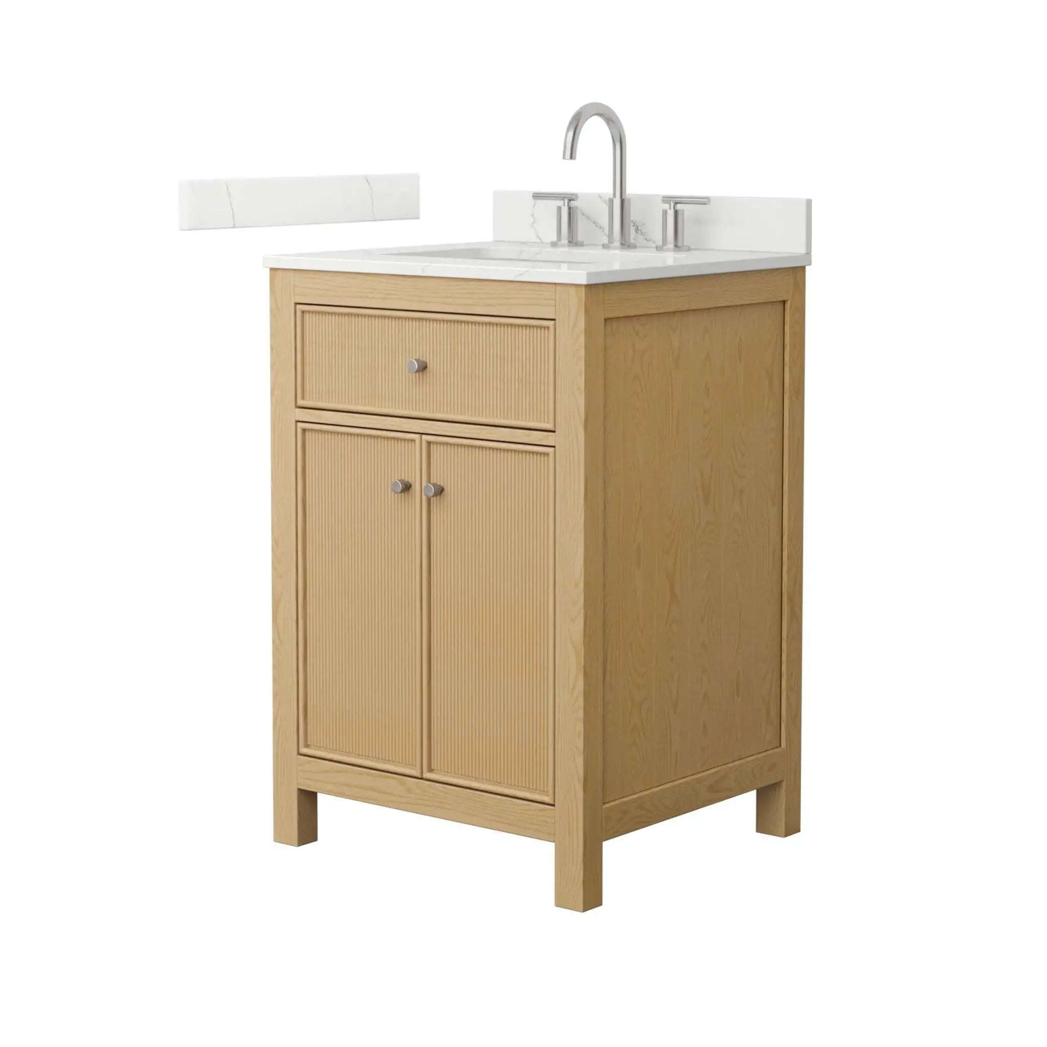 24" Pendry Single Bathroom Vanity in Tanned Oak with Brushed Nickel Trim by Wyndham
