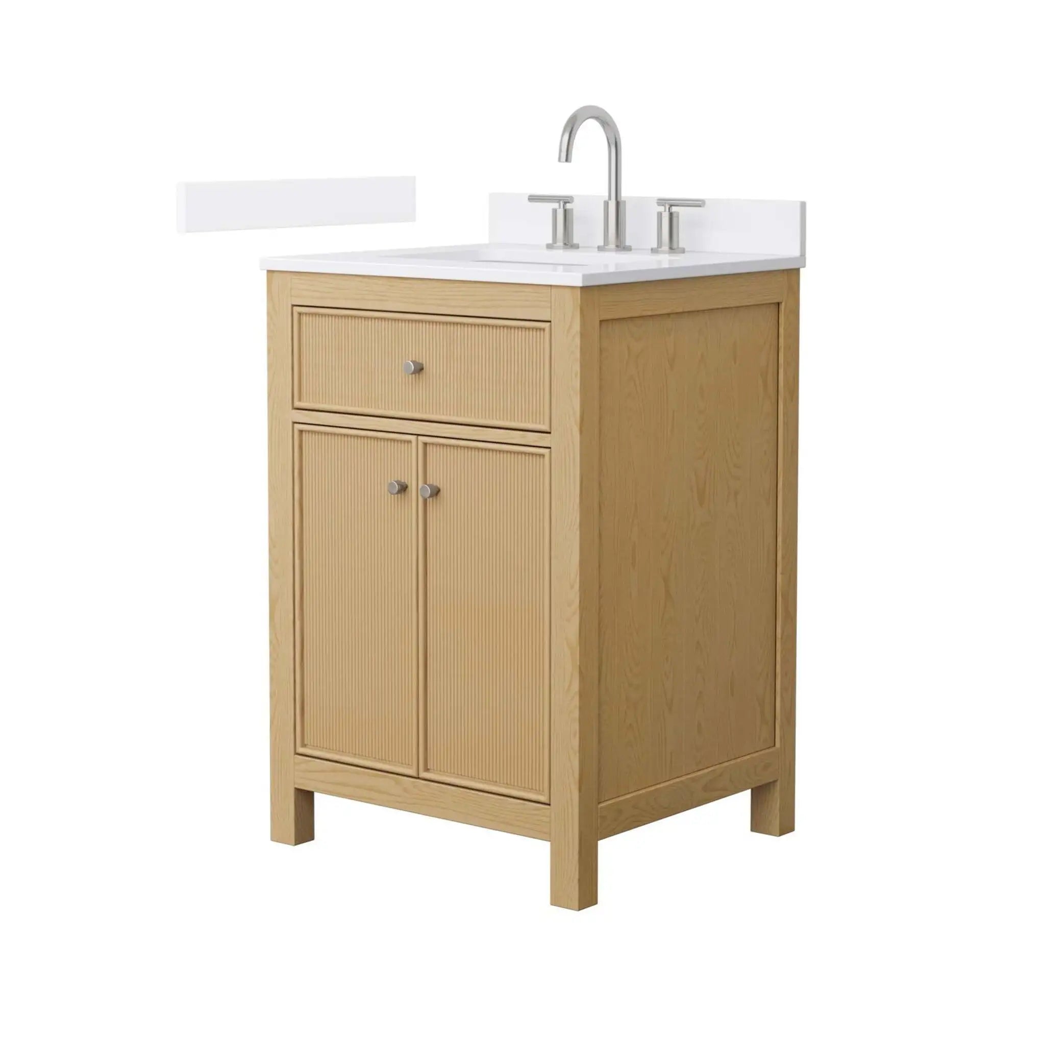 24" Pendry Single Bathroom Vanity in Tanned Oak with Brushed Nickel Trim by Wyndham
