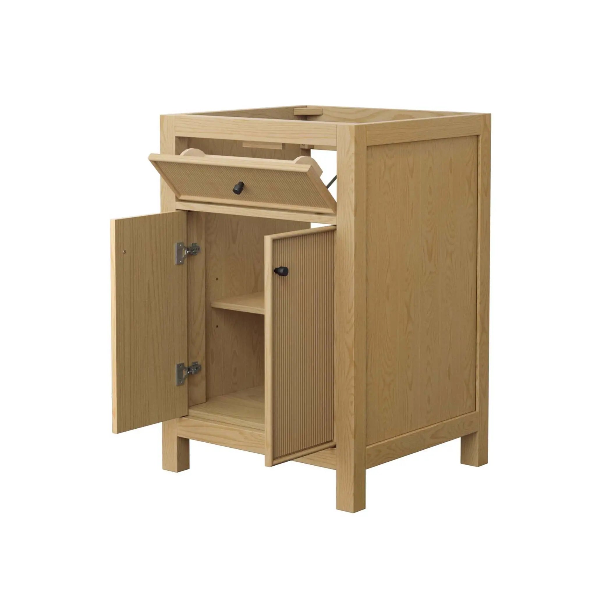 24" Pendry Single Bathroom Vanity in Tanned Oak with Matte Black Trim by Wyndham