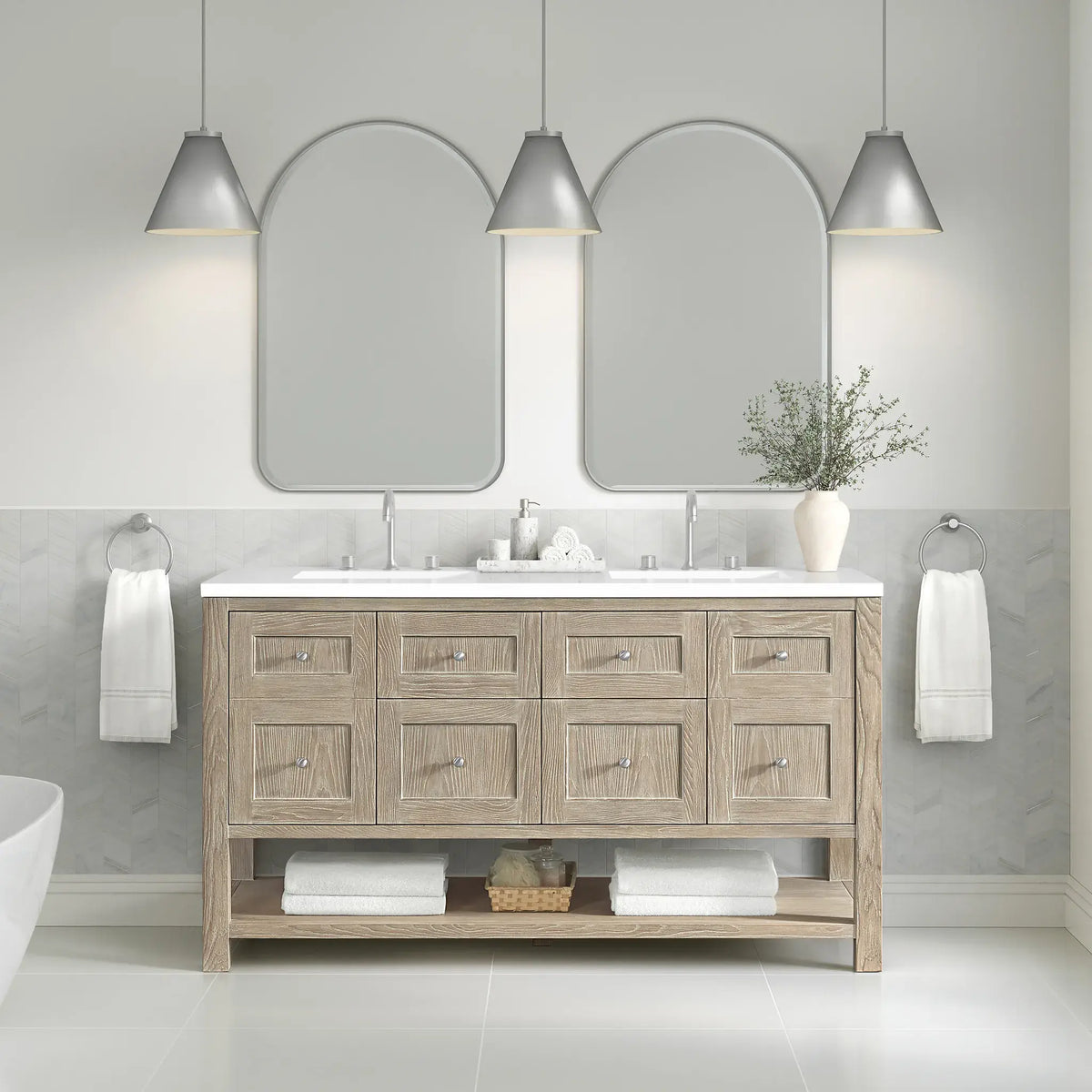 24 Inch Rohe Arched Mirror - Satin Nickel Image 3