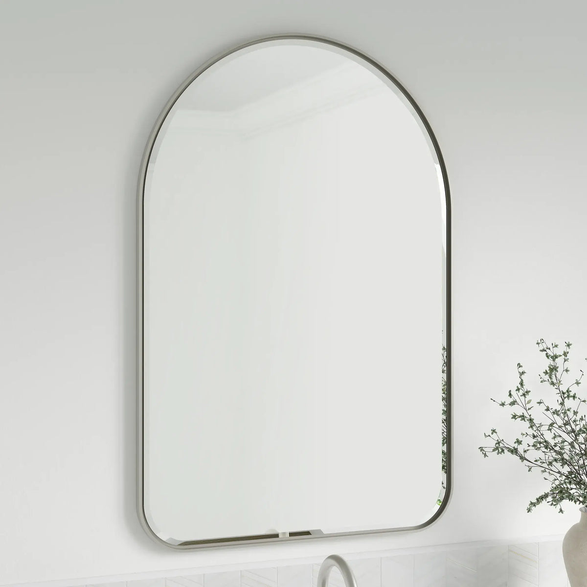 24 Inch Rohe Arched Mirror - Satin Nickel Image 4