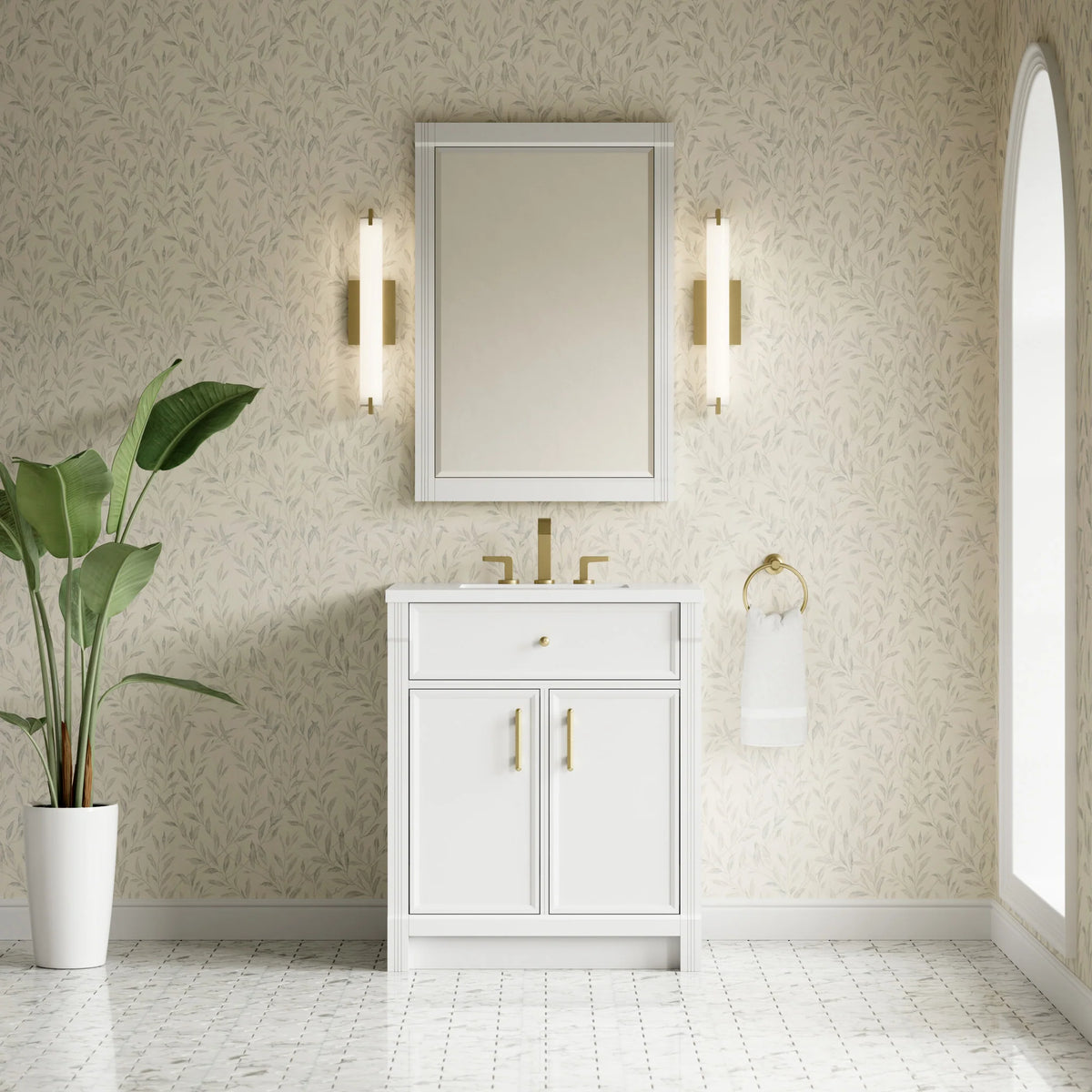 26" Bellshire Mirror by James Martin Vanities-Bright White 1