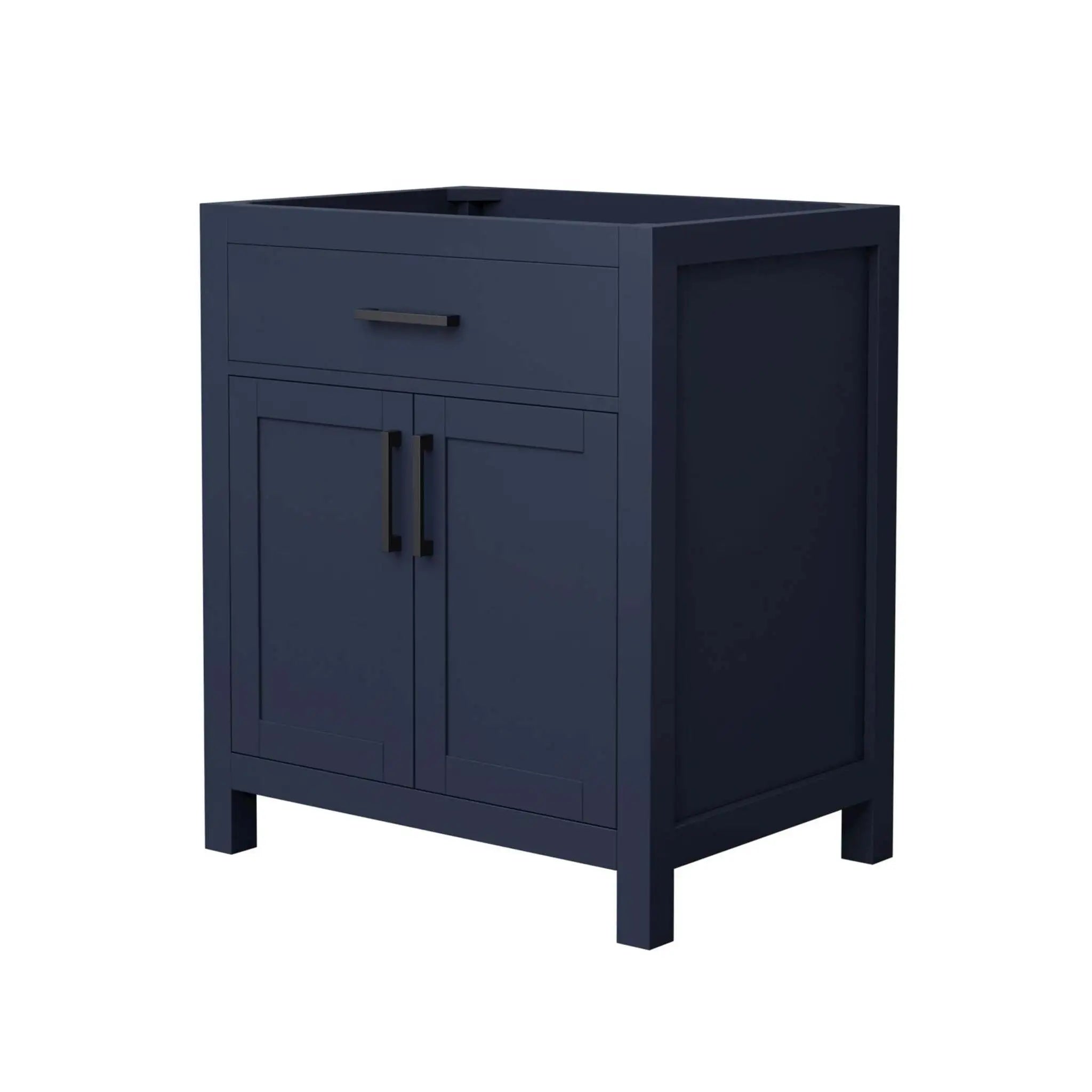 30" Beckett Single Bathroom Vanity in Dark Blue with Matte Black Trim by Wyndham