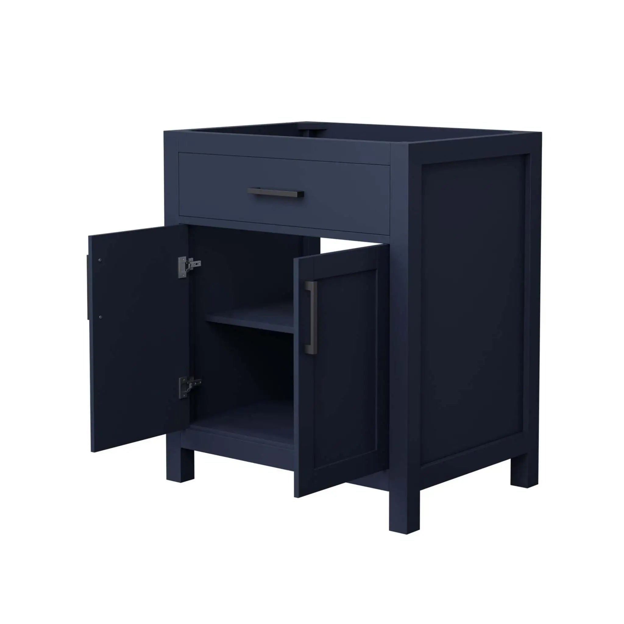 30" Beckett Single Bathroom Vanity in Dark Blue with Matte Black Trim by Wyndham