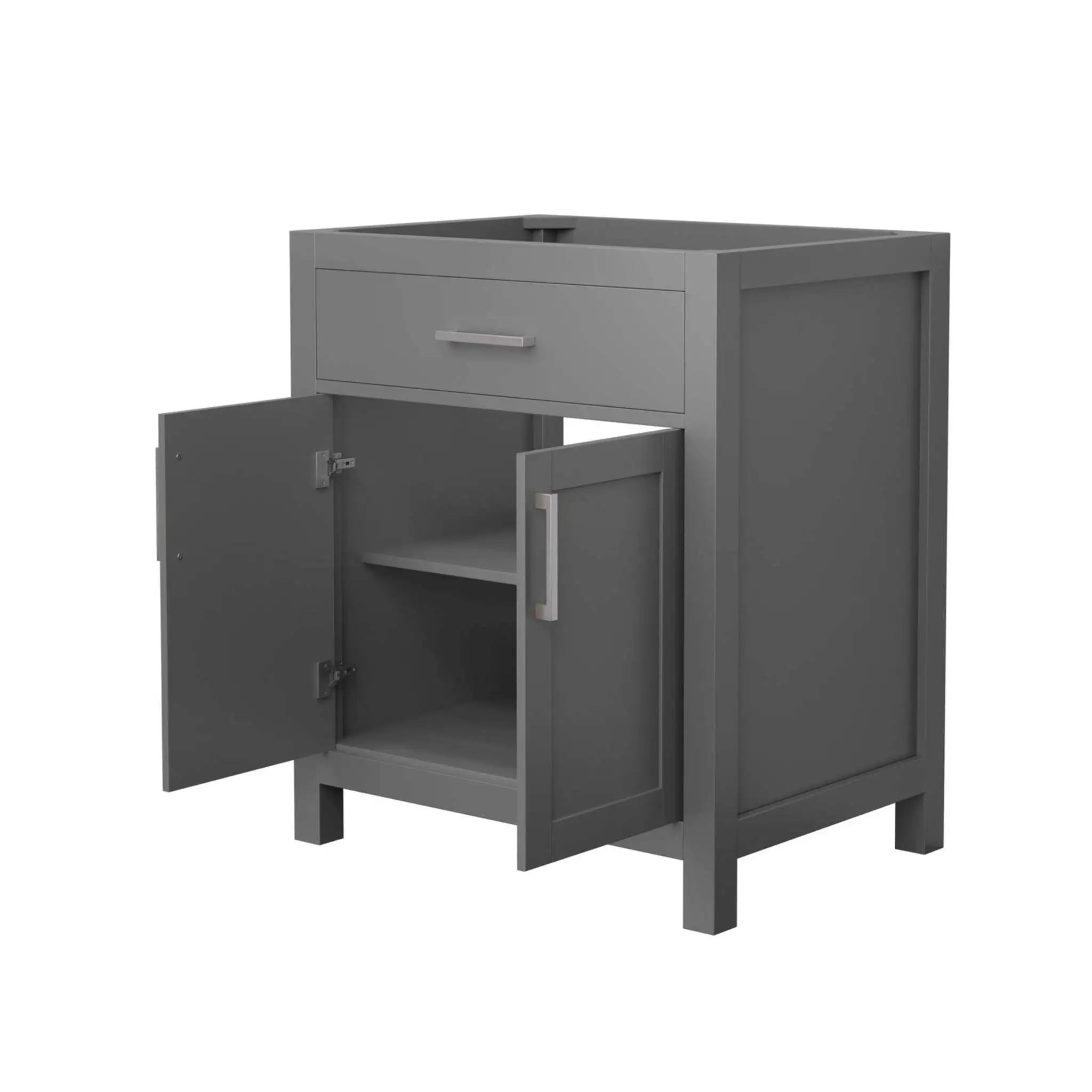 30" Beckett Single Bathroom Vanity in Dark Gray with Brushed Nickel Trim by Wyndham