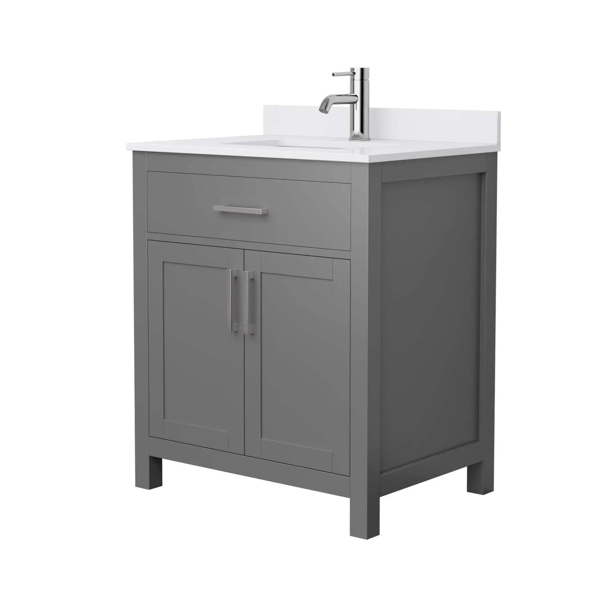 30" Beckett Single Bathroom Vanity in Dark Gray with Brushed Nickel Trim by Wyndham
