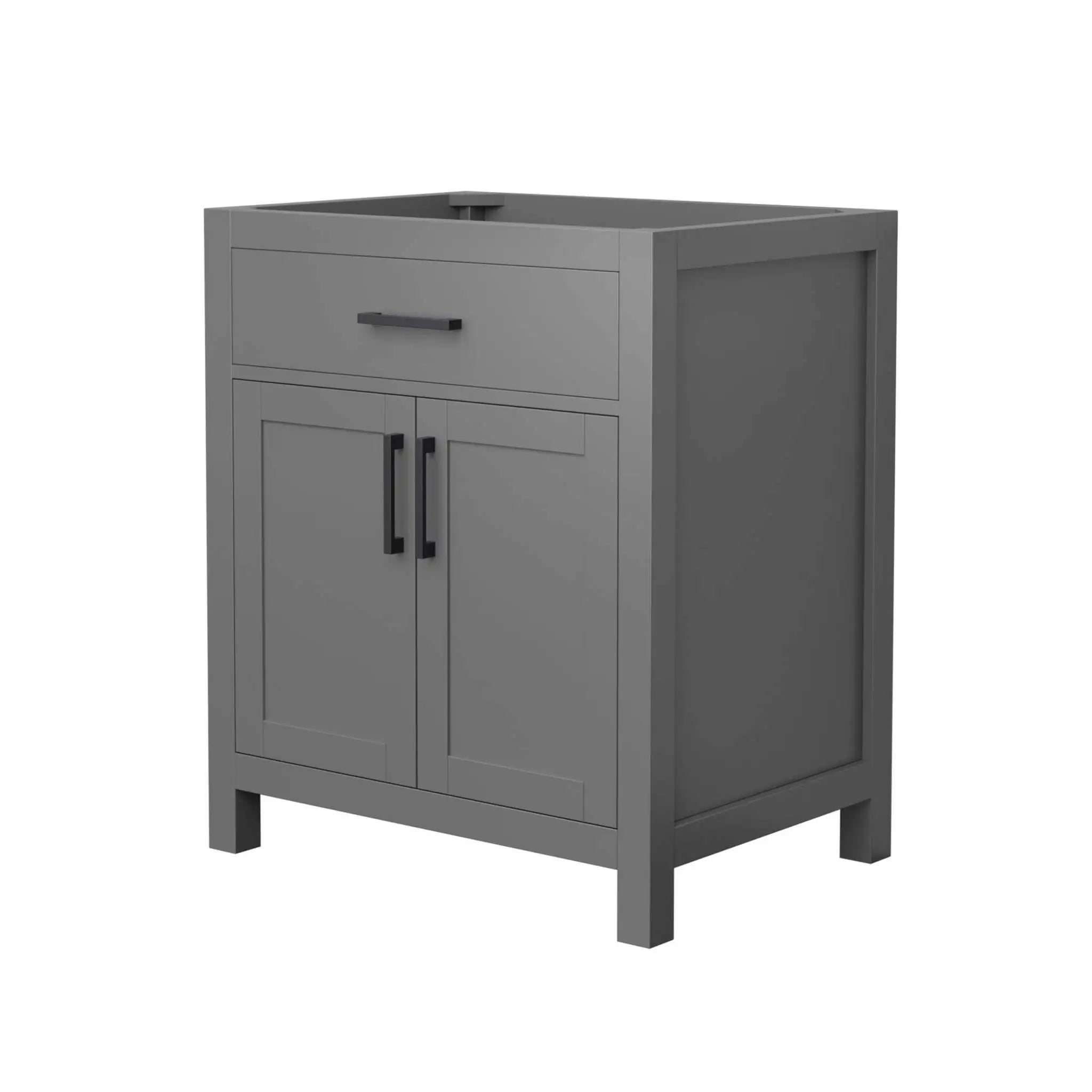 30" Beckett Single Bathroom Vanity in Dark Gray with Matte Black Trim by Wyndham