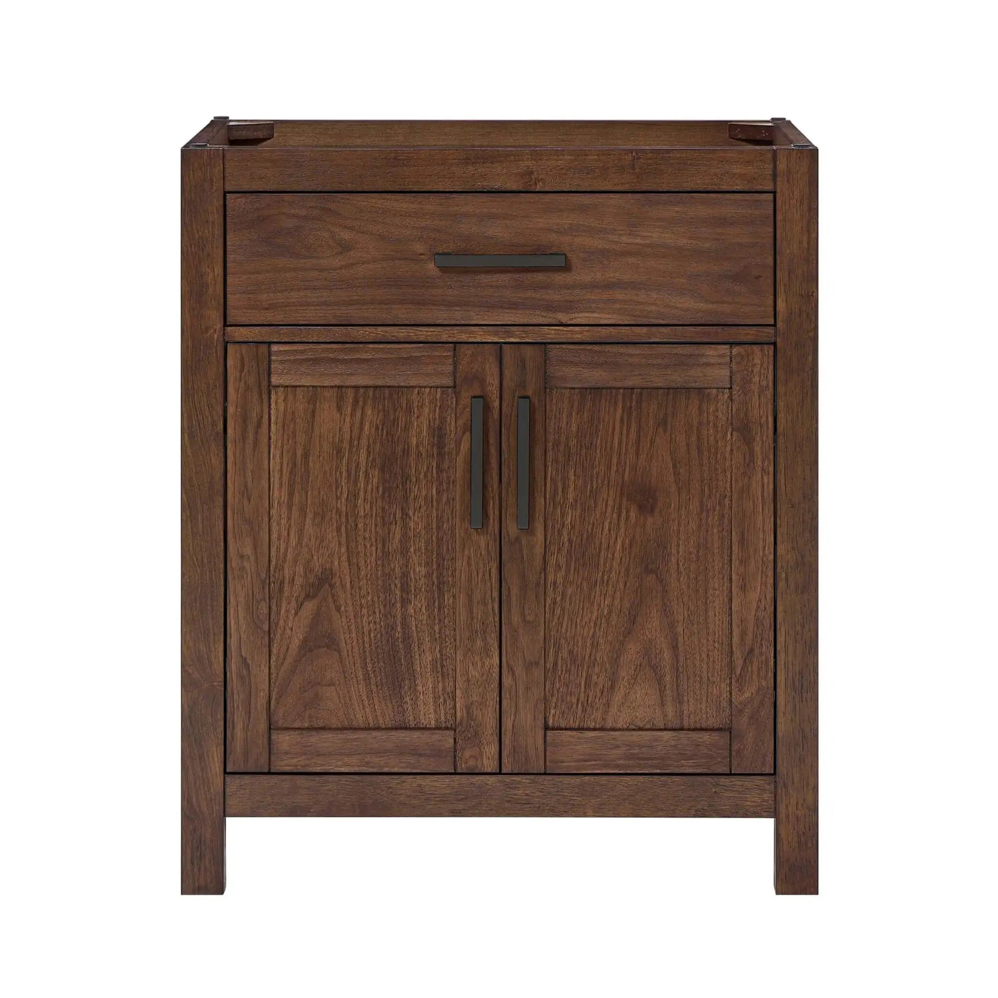 30" Beckett Single Bathroom Vanity in Dark Walnut with Matte Black Trim by Wyndham