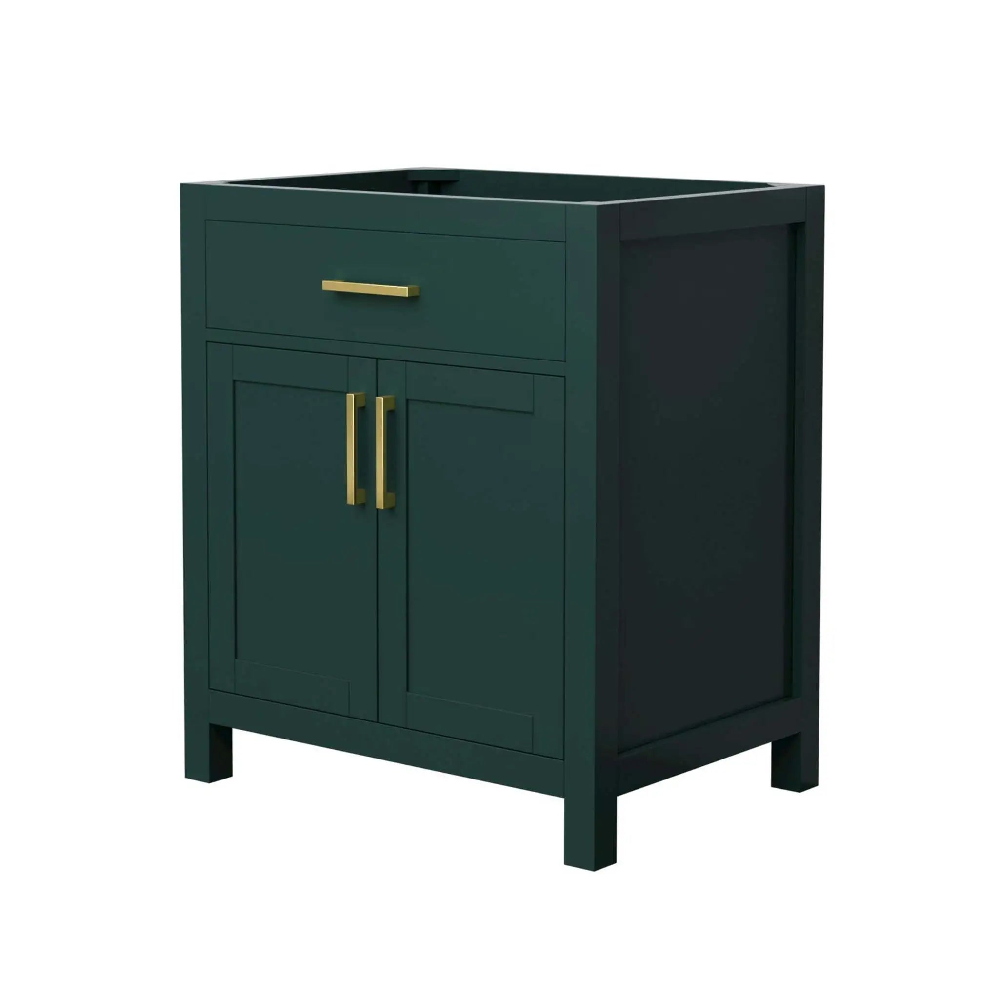 30" Beckett Single Bathroom Vanity in Green with Brushed Gold Trim by Wyndham
