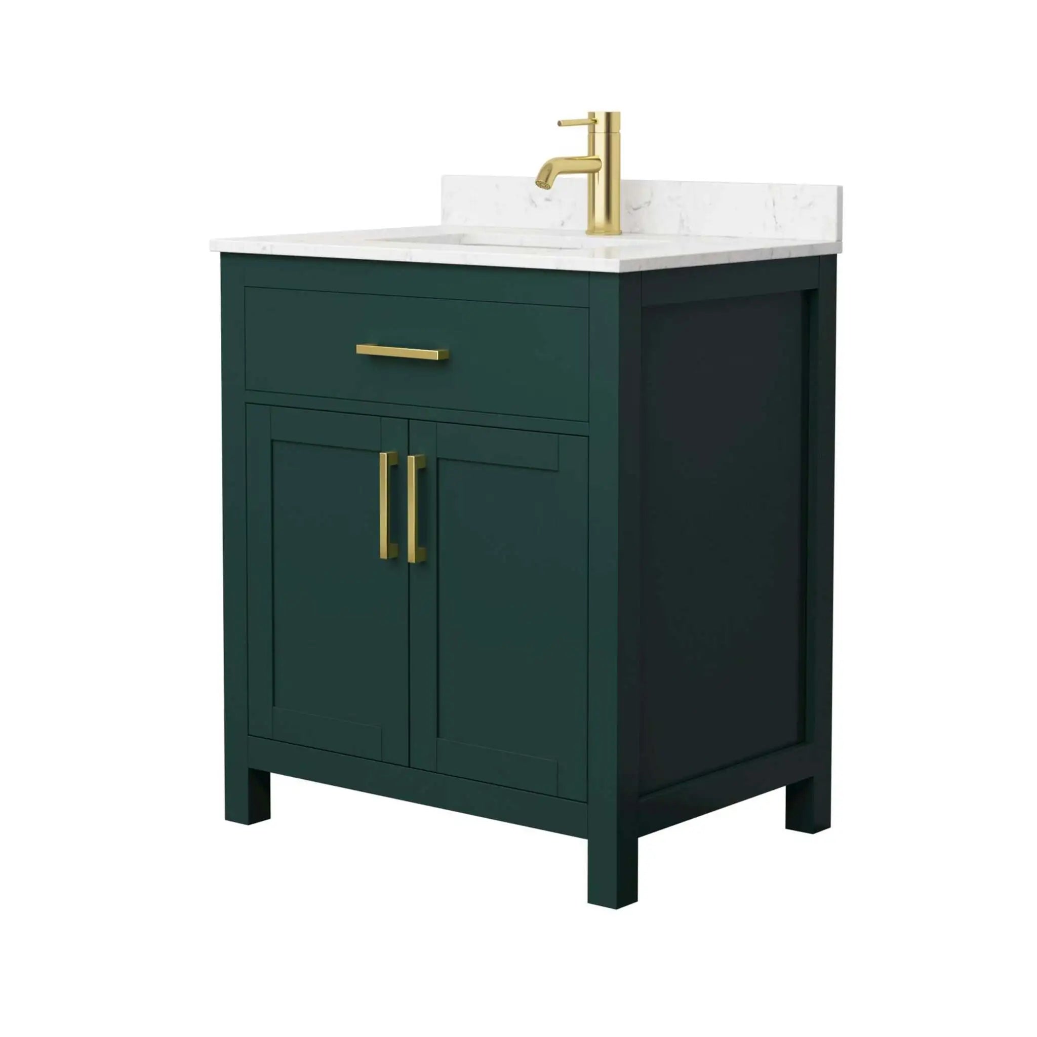 30" Beckett Single Bathroom Vanity in Green with Brushed Gold Trim by Wyndham